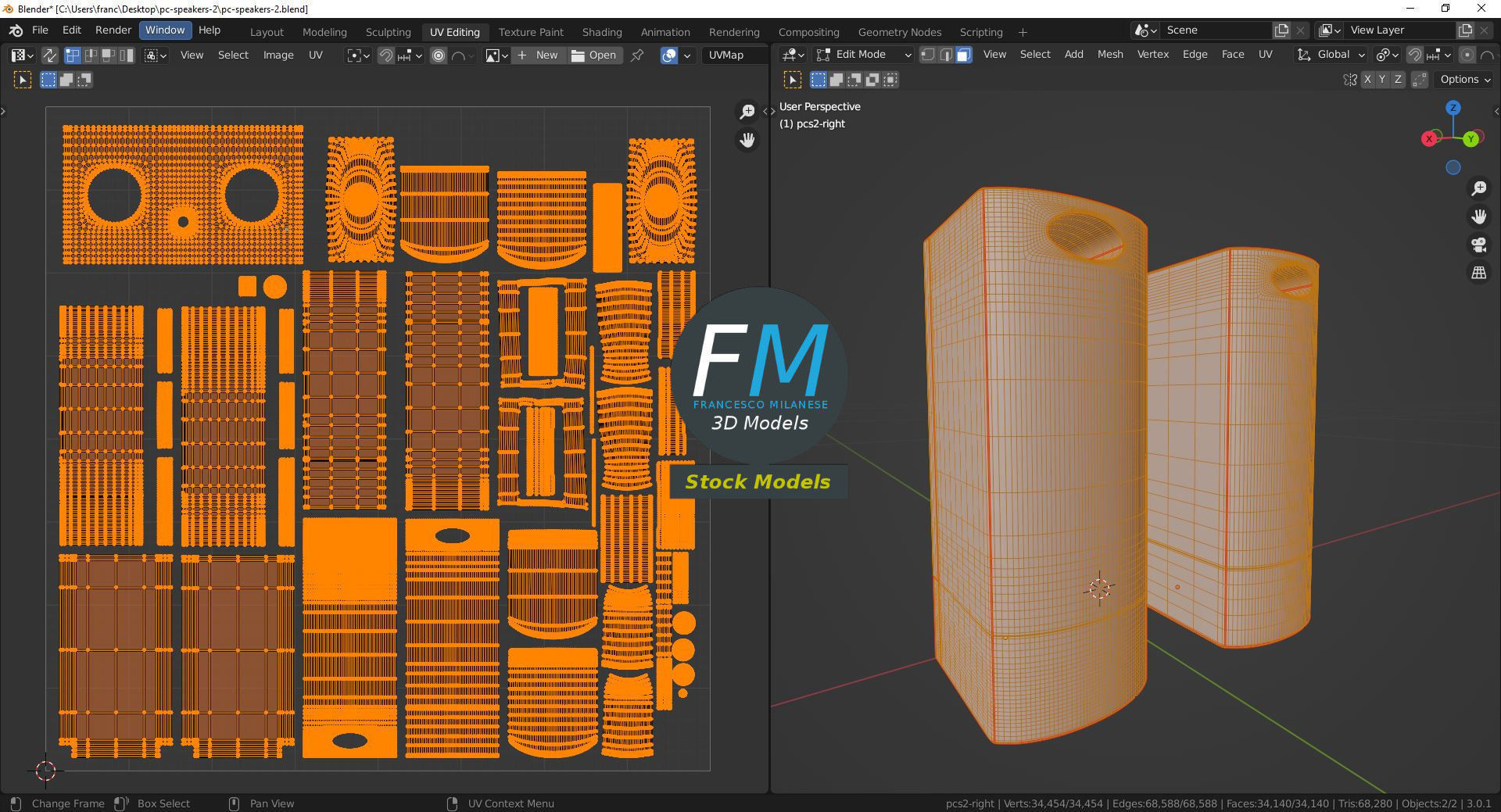 PC speakers 2 3D model_10