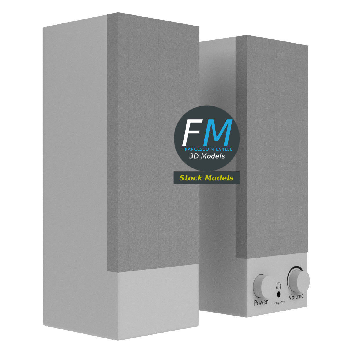 PC speakers 2 3D model_4