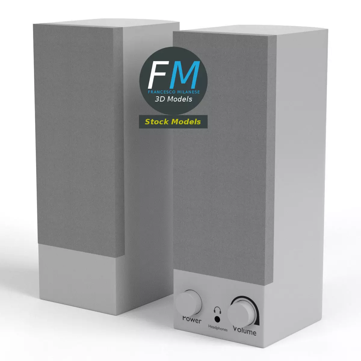 PC speakers 2 3D model_0