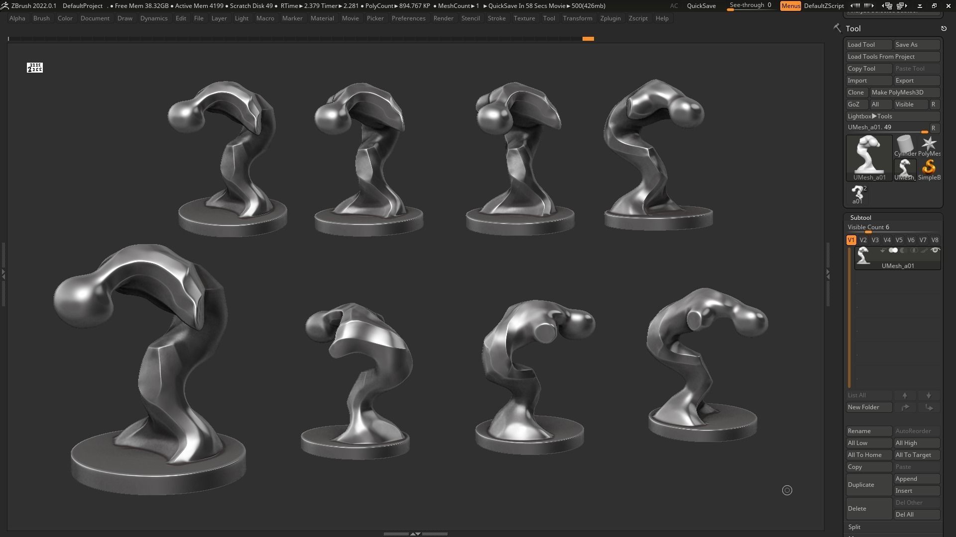 Modern Abstract Decorative sculpture 3d print model 130 3D print model_10