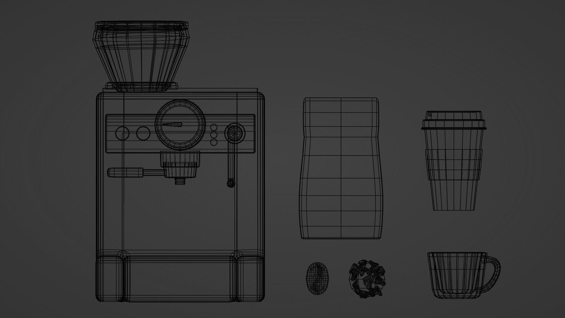 Coffee Shop Package  Low-poly 3D model_2