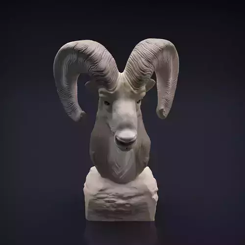 Ram Bust for 3D Printing