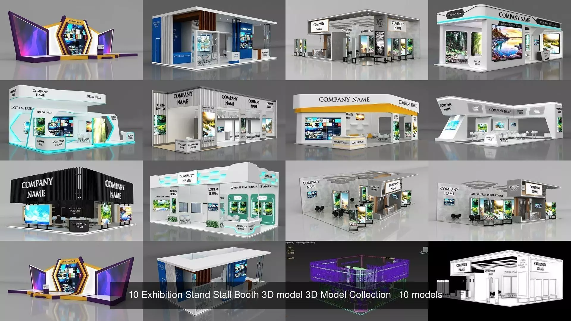 10 Exhibition Stand Stall Booth 3D model 3D Model Collection _0