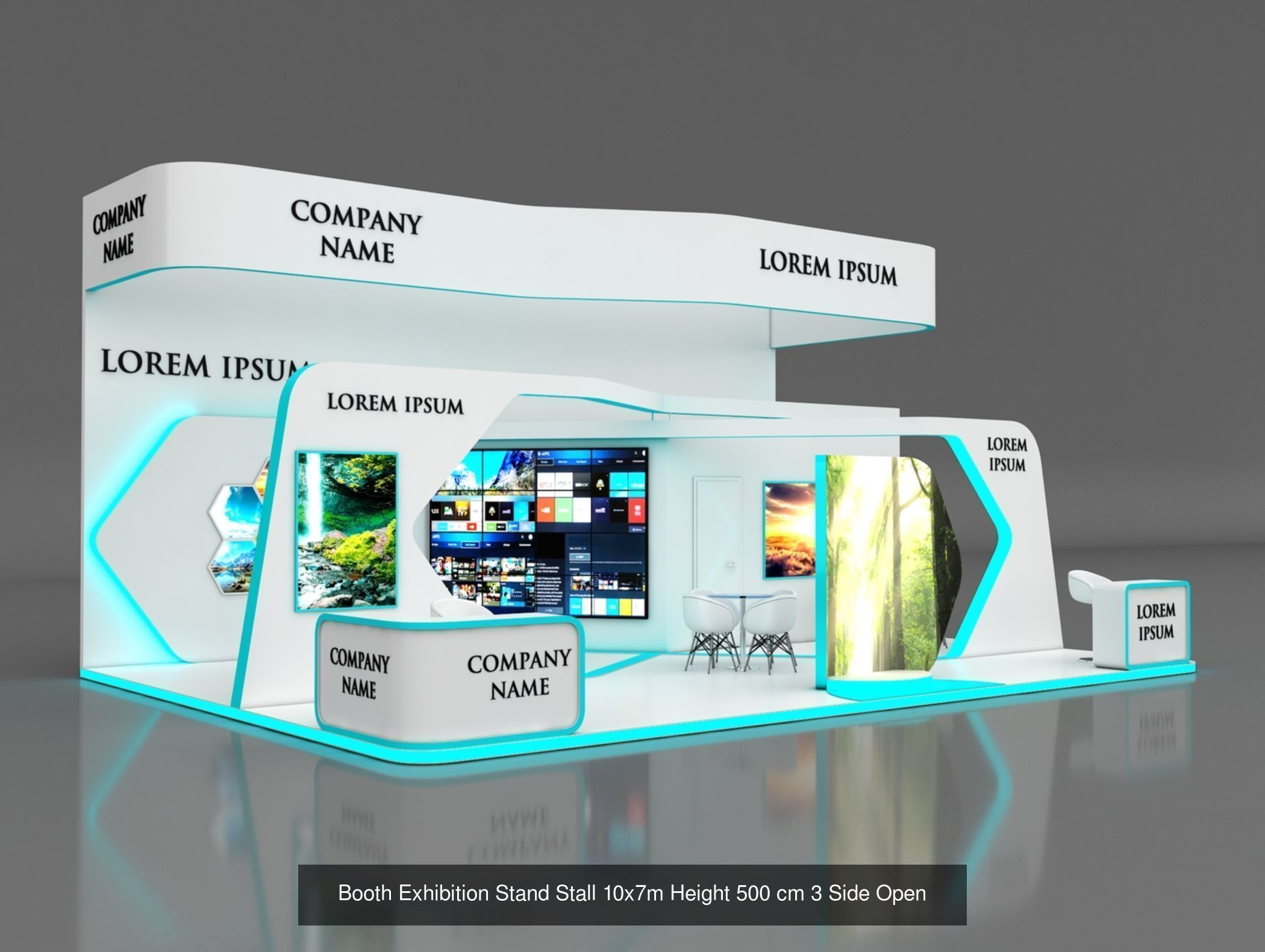 10 Exhibition Stand Stall Booth 3D model 3D Model Collection _5