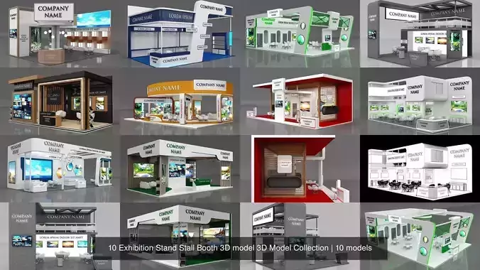 10 Exhibition Stand Stall Booth 3D model 3D Model Collection 