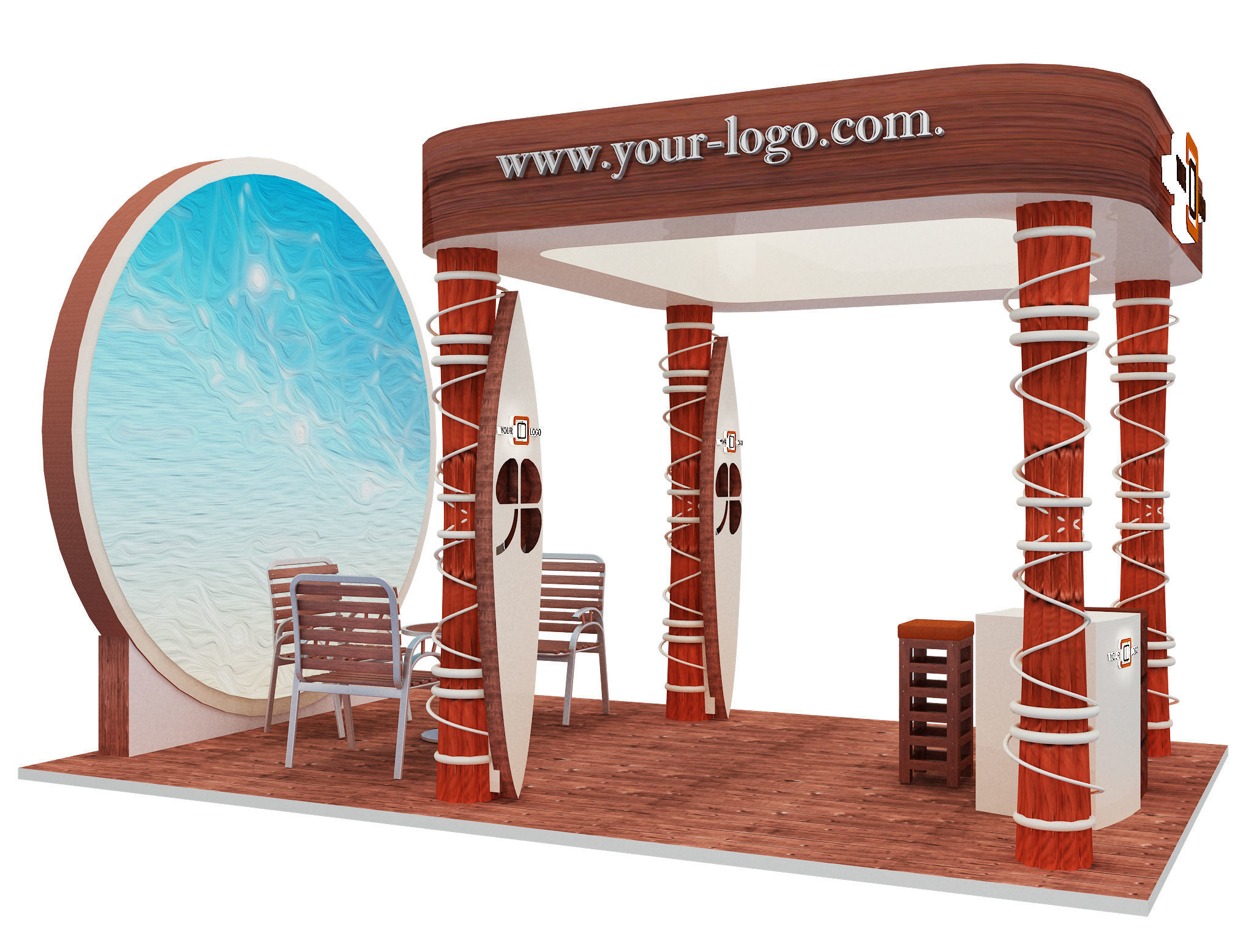 Booth Exhibition Stand a596e 3D model_10