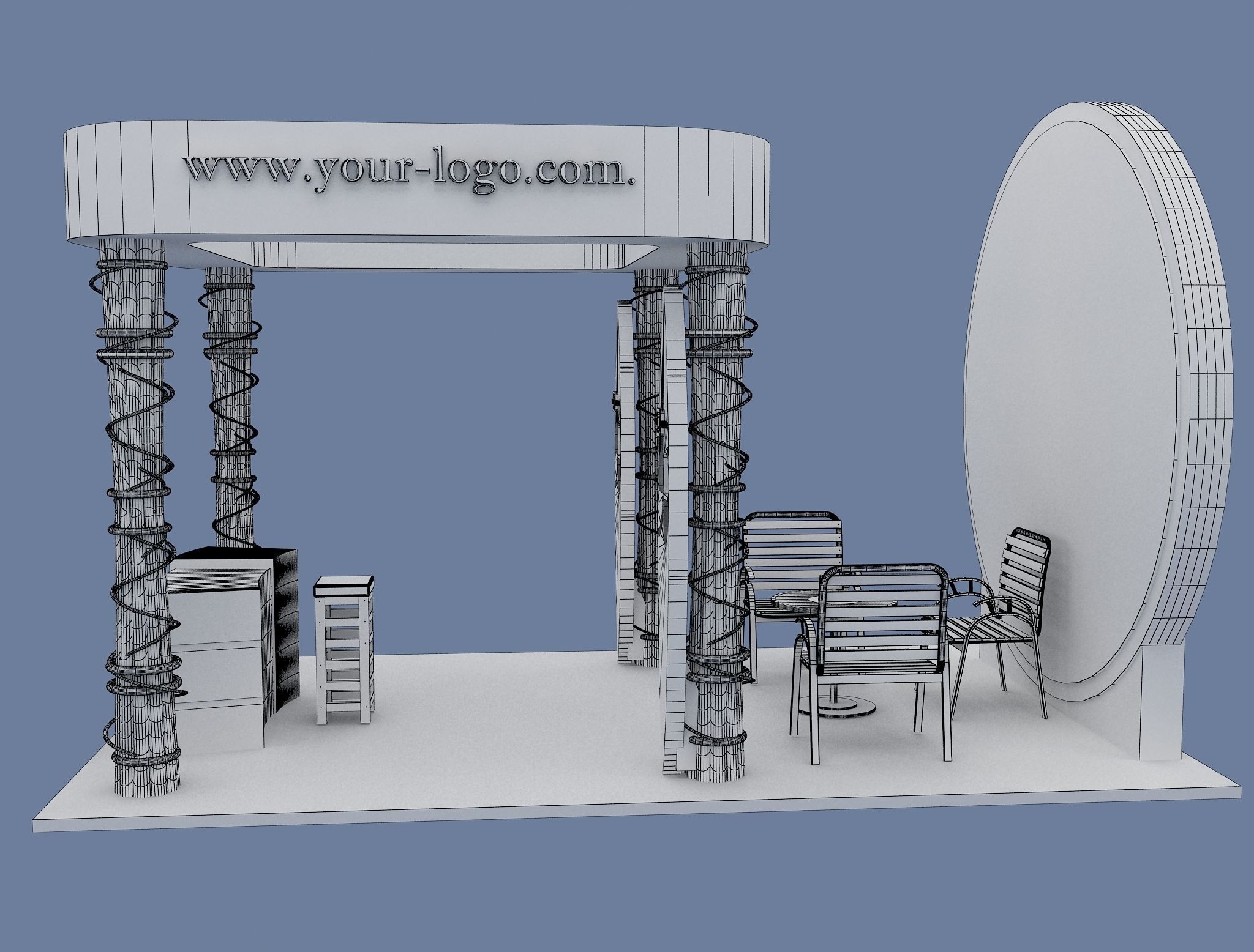 Booth Exhibition Stand a596e 3D model_5