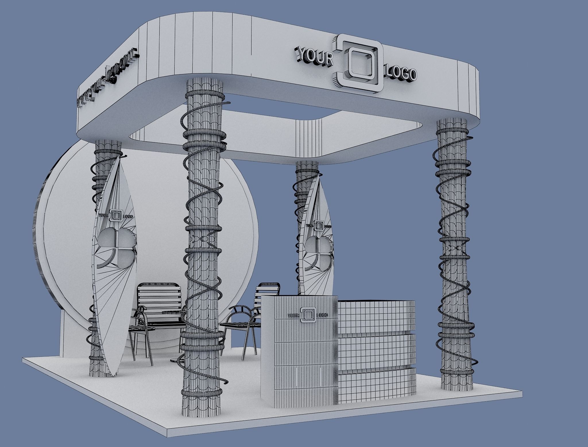 Booth Exhibition Stand a596e 3D model_1