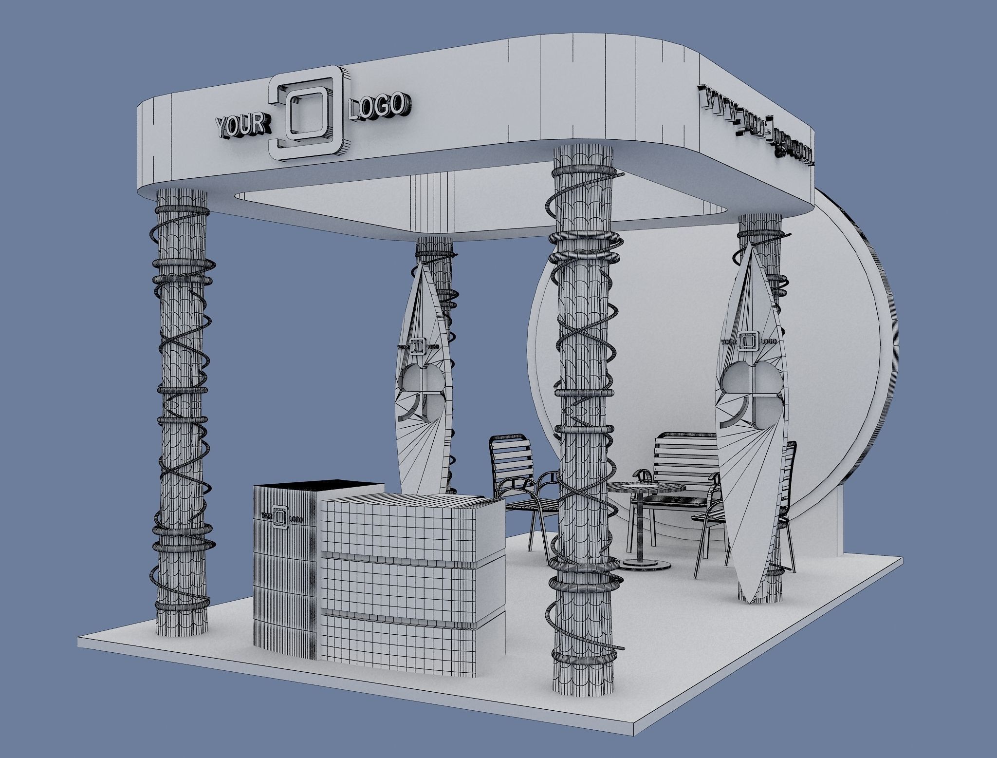 Booth Exhibition Stand a596e 3D model_13