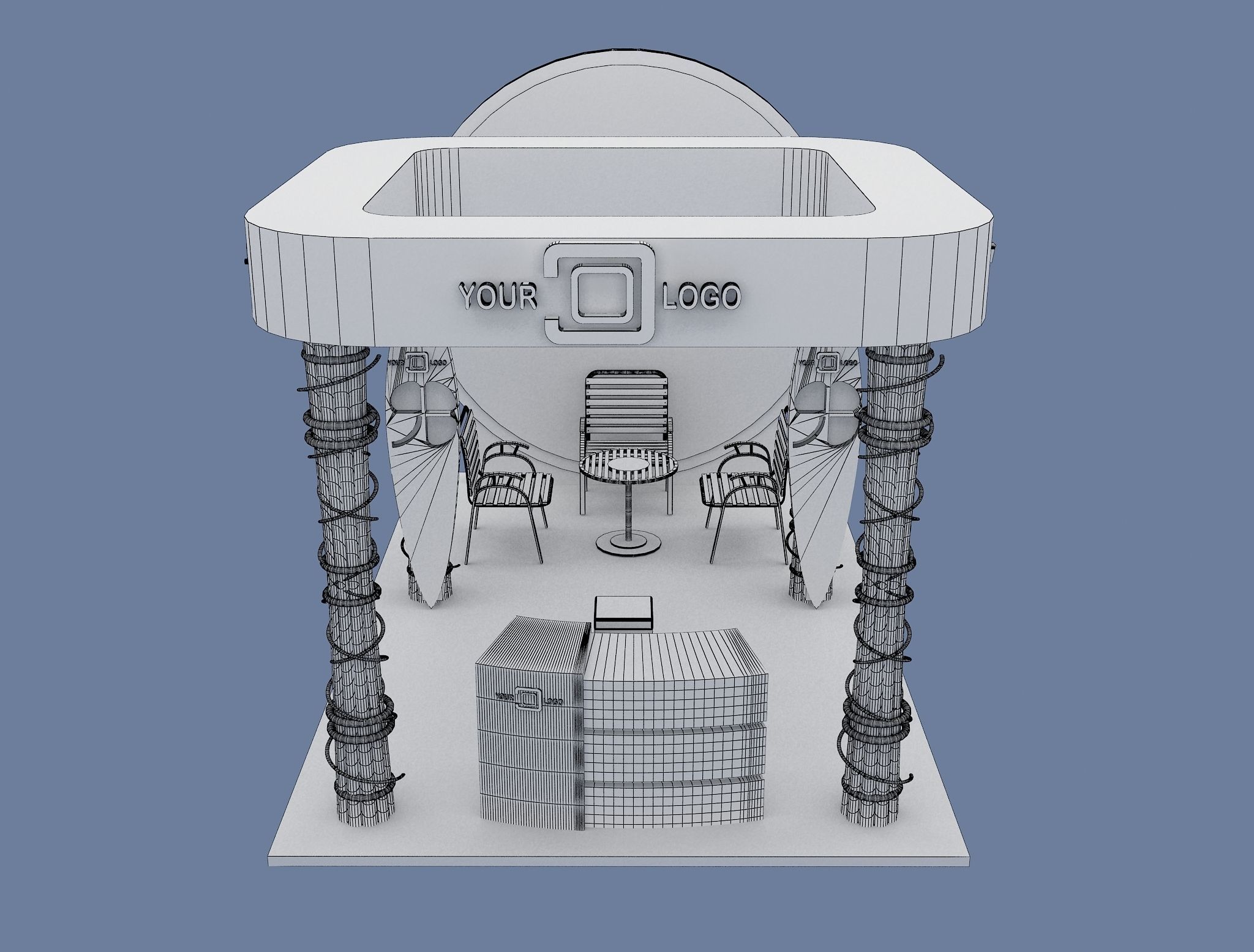 Booth Exhibition Stand a596e 3D model_7