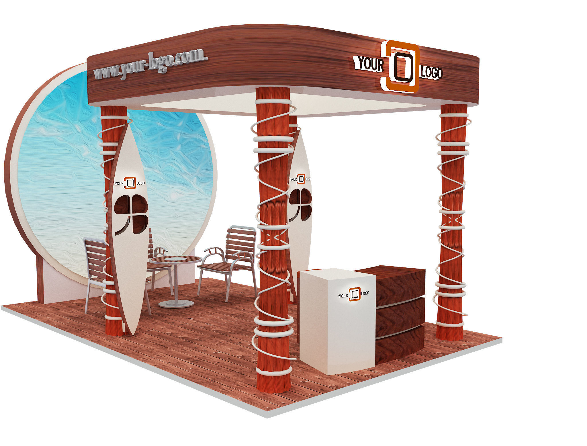Booth Exhibition Stand a596e 3D model_2