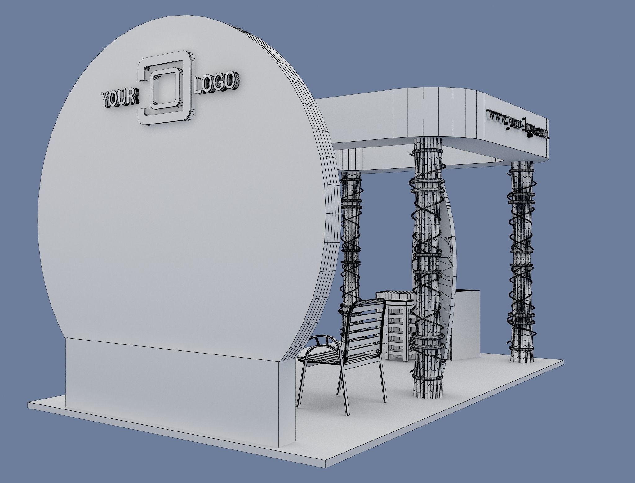 Booth Exhibition Stand a596e 3D model_9