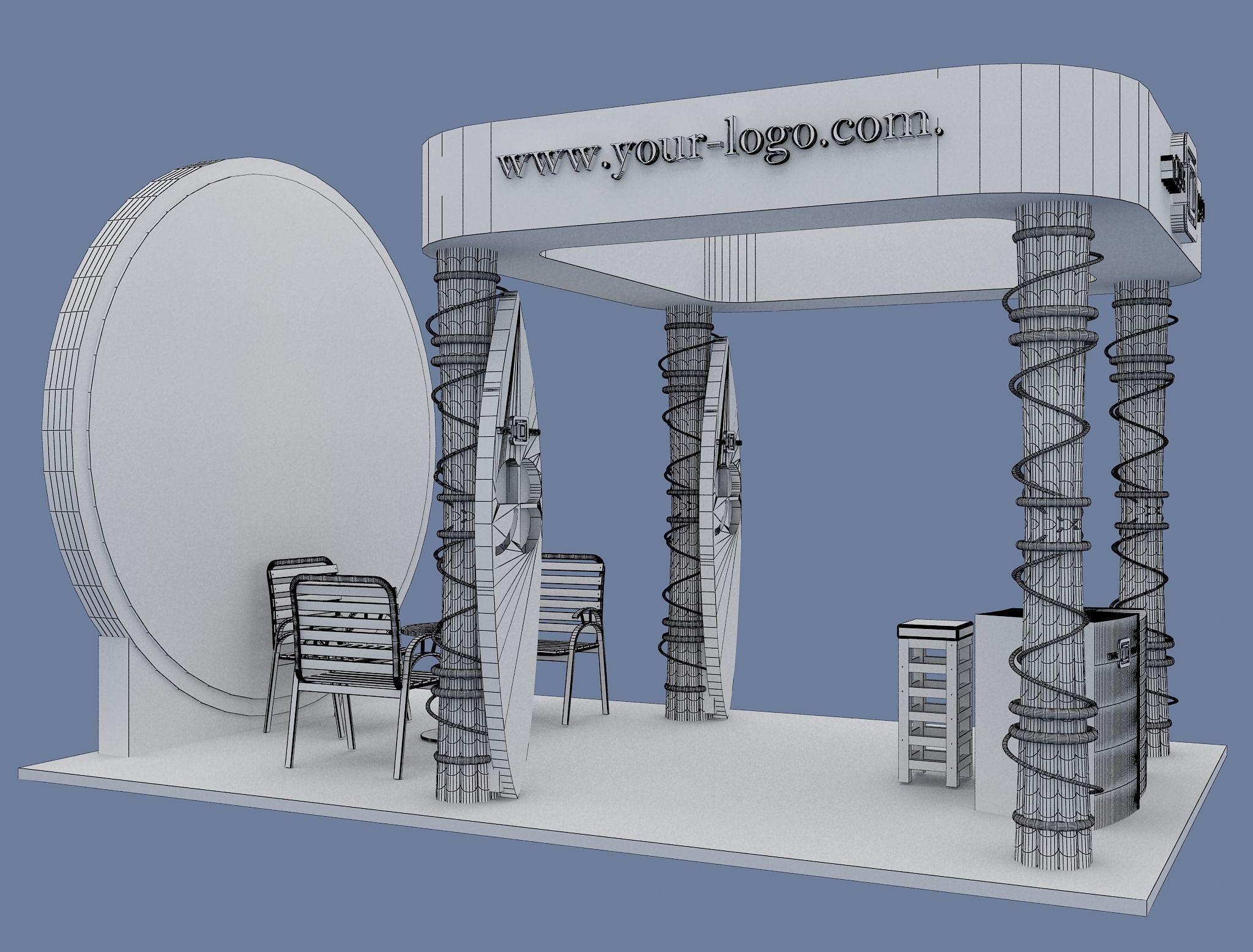 Booth Exhibition Stand a596e 3D model_11
