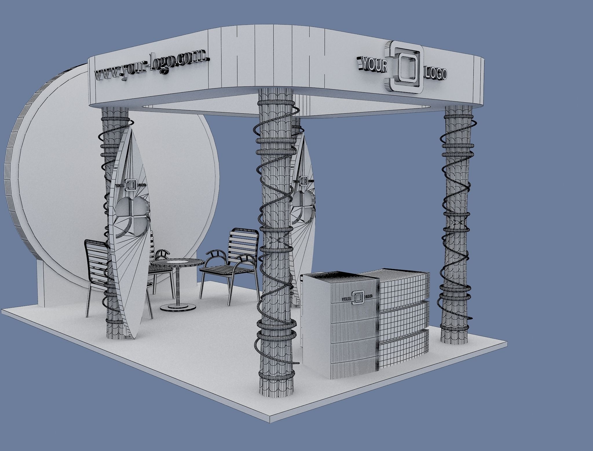 Booth Exhibition Stand a596e 3D model_3