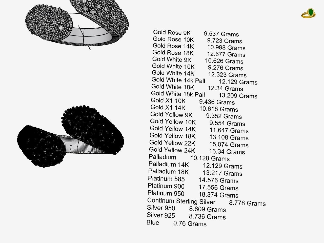 pave bypass ring stl verified  3D print model_5