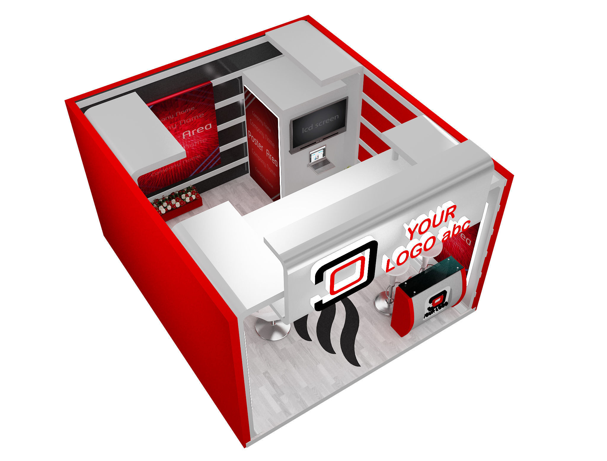 Booth Exhibition Stand a597a 3D model_12