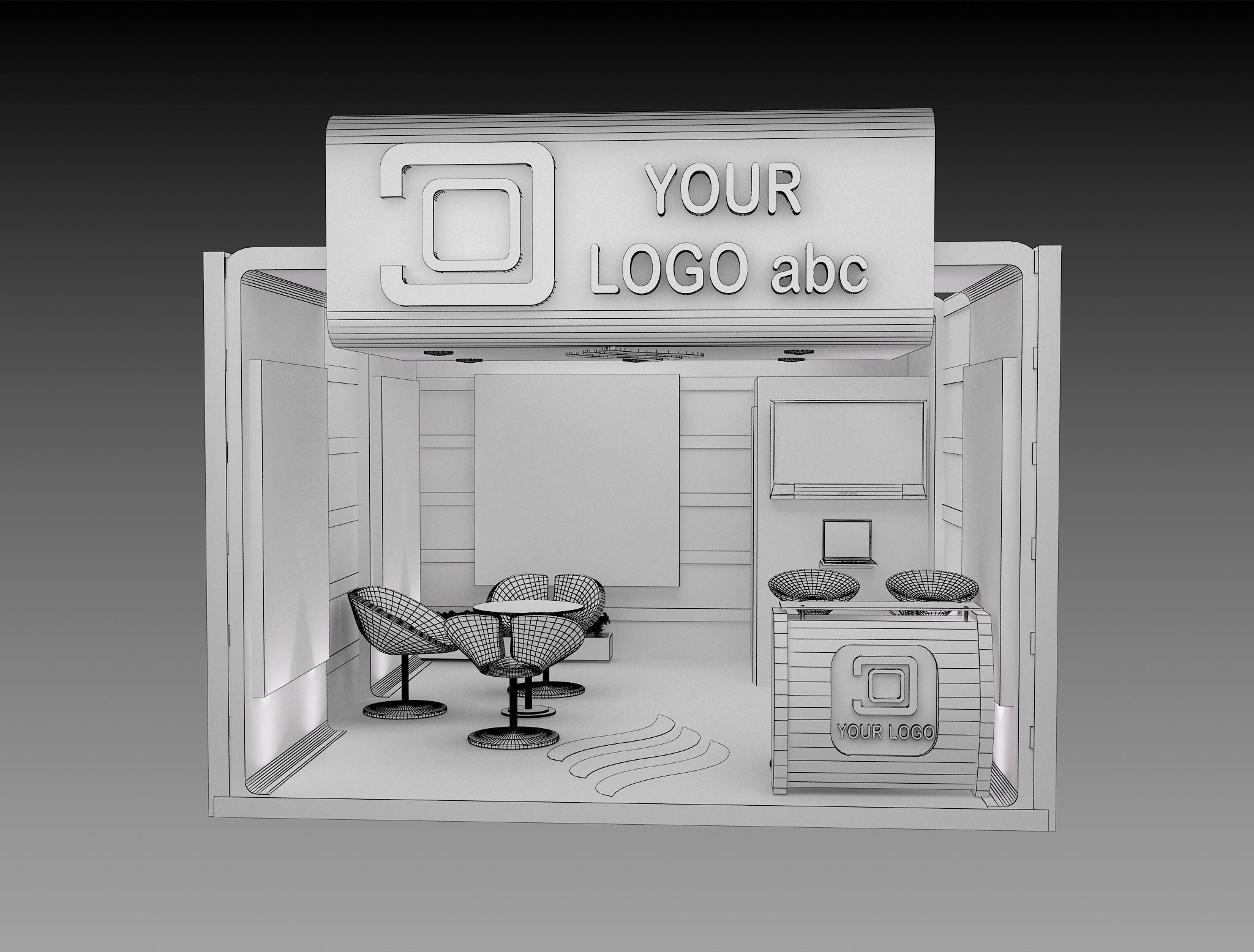 Booth Exhibition Stand a597a 3D model_3
