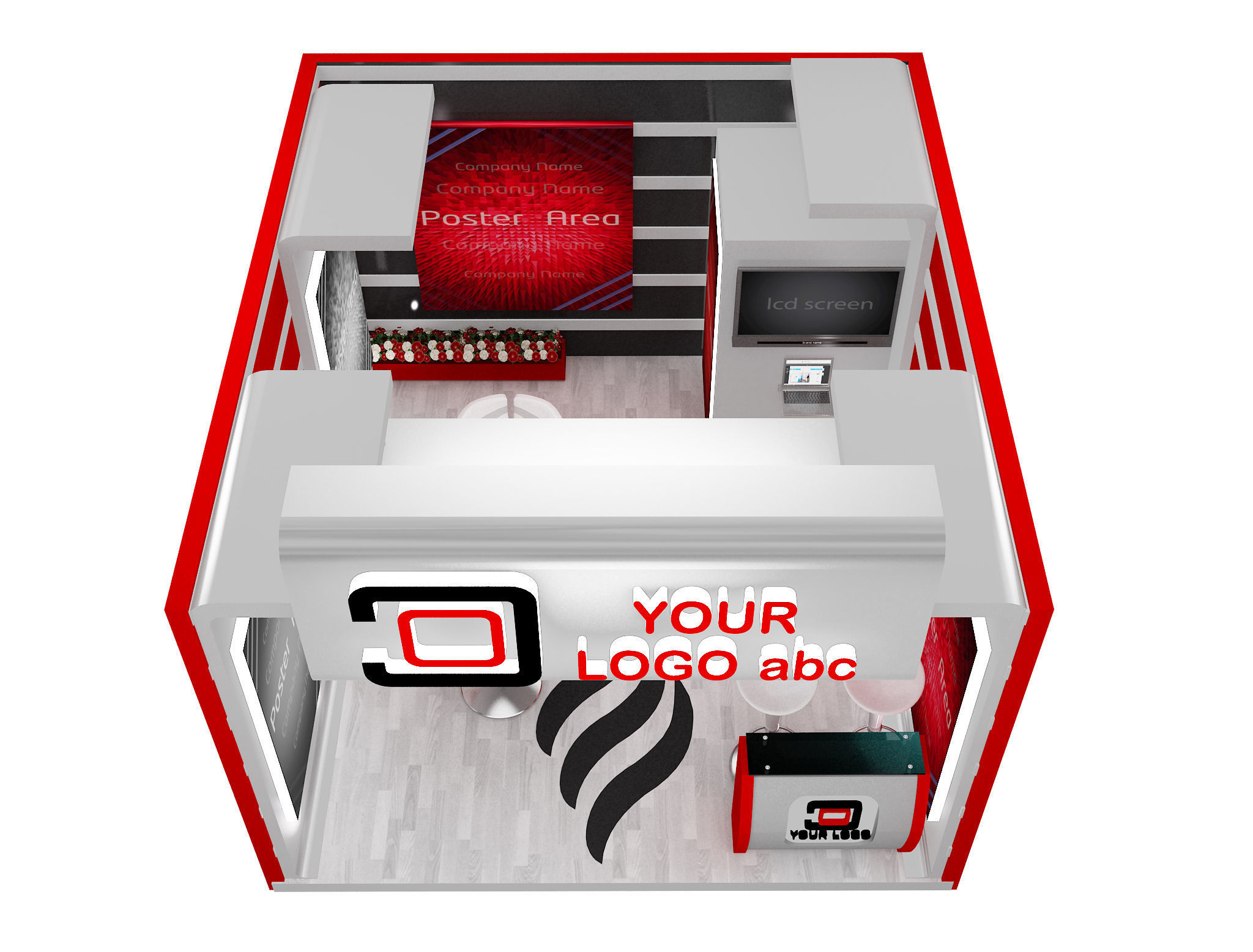 Booth Exhibition Stand a597a 3D model_6