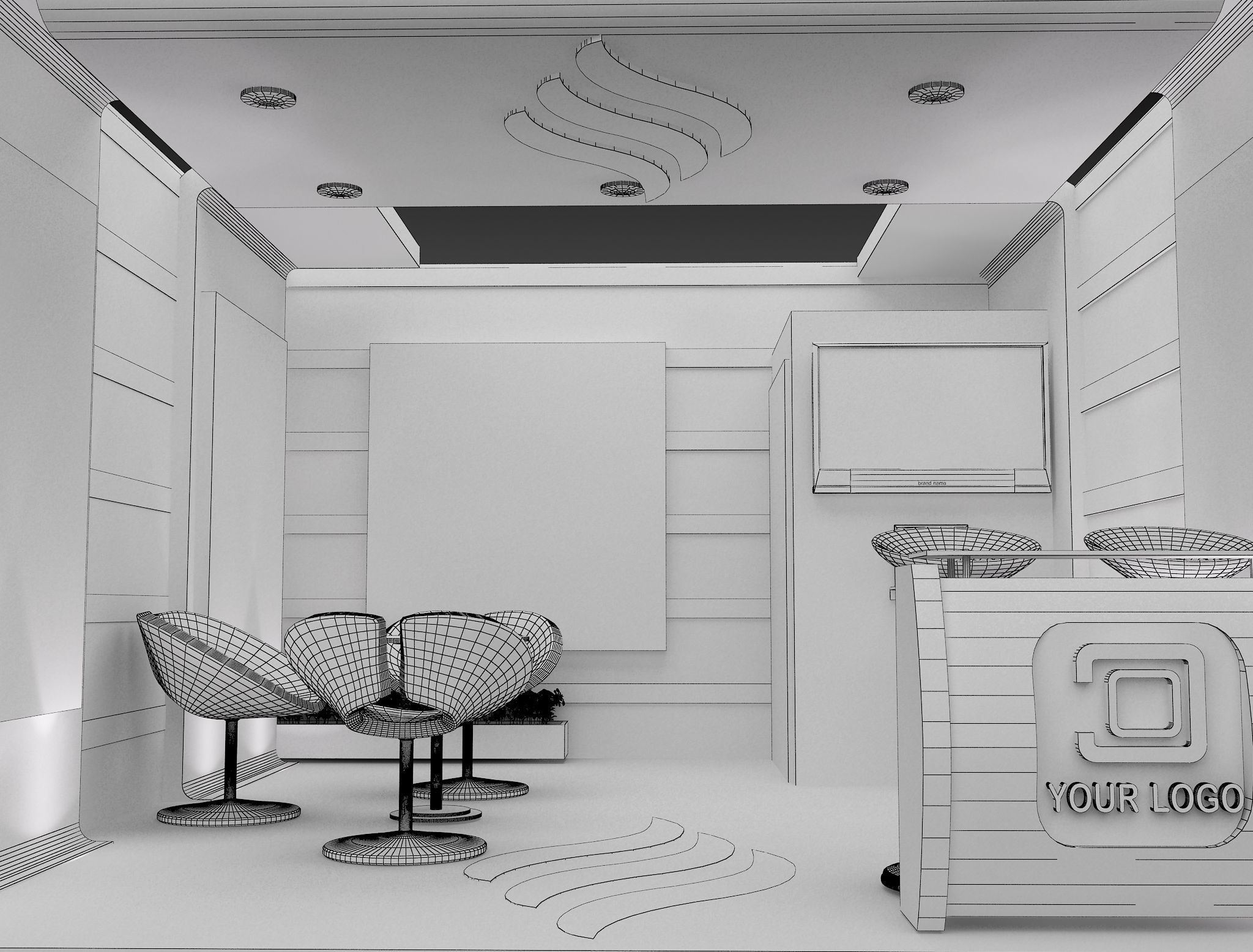 Booth Exhibition Stand a597a 3D model_9