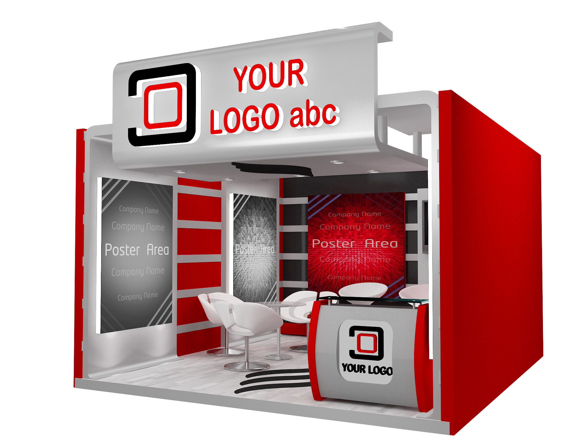 Booth Exhibition Stand a597a 3D model_14