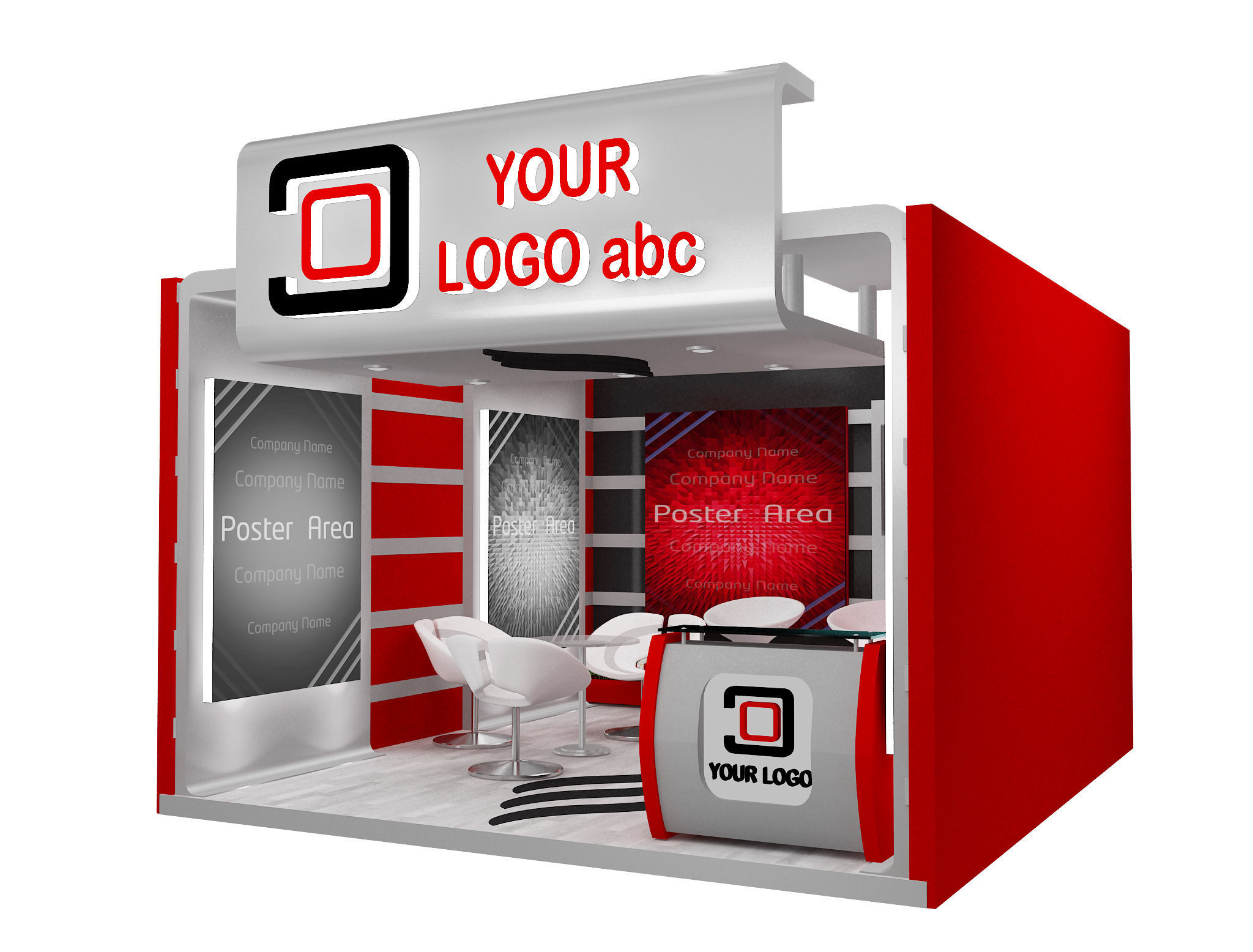 Booth Exhibition Stand a597a 3D model_4