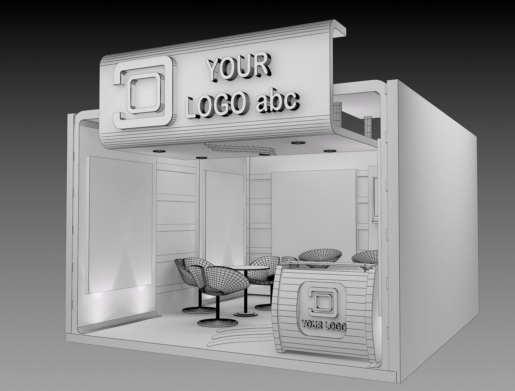 Booth Exhibition Stand a597a 3D model_15