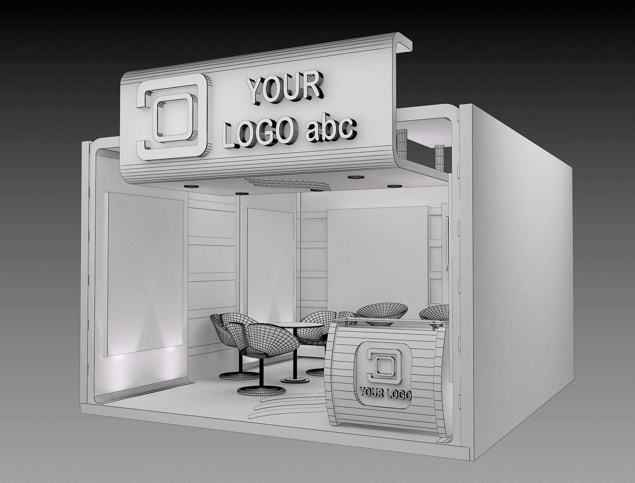 Booth Exhibition Stand a597a 3D model_5