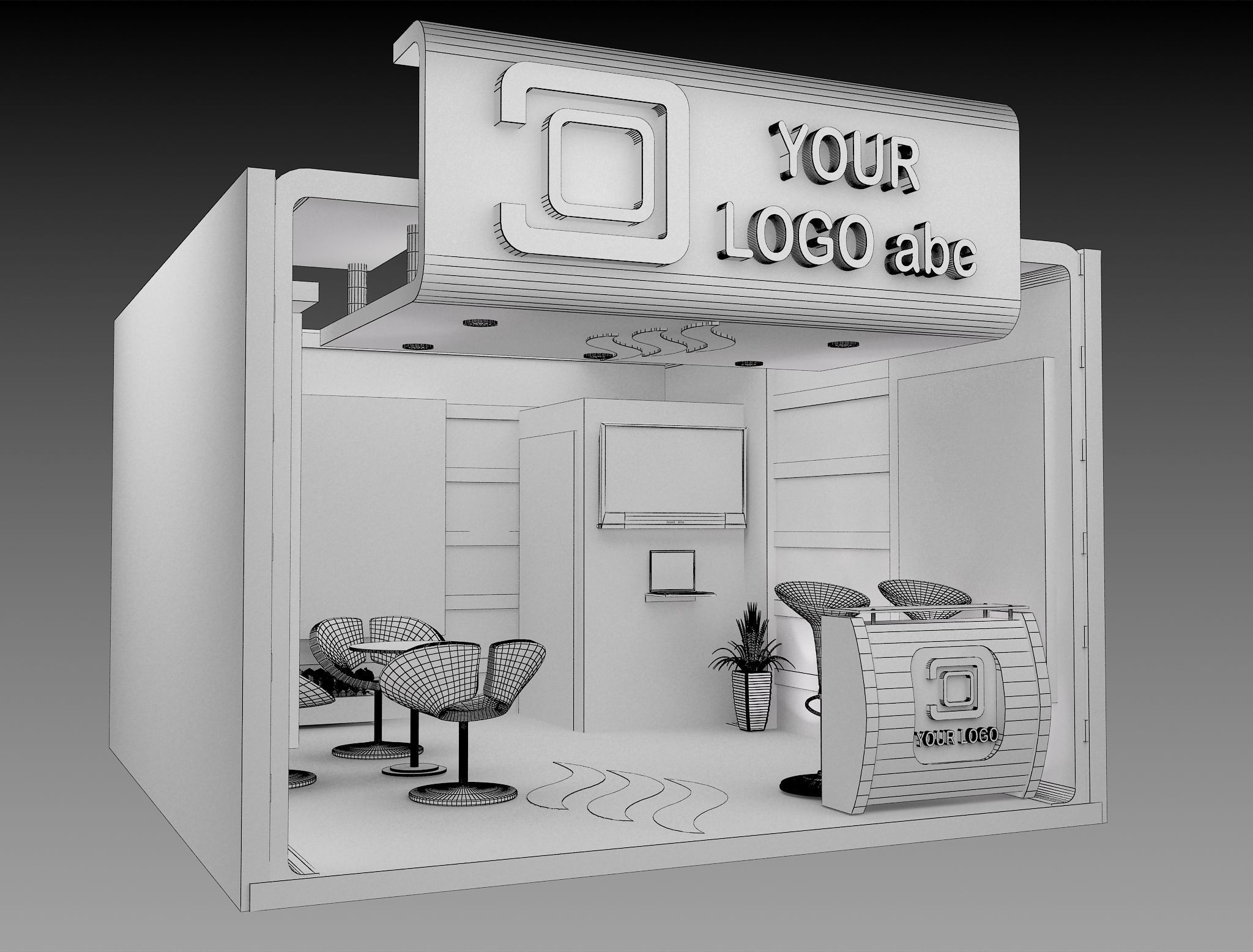 Booth Exhibition Stand a597a 3D model_1