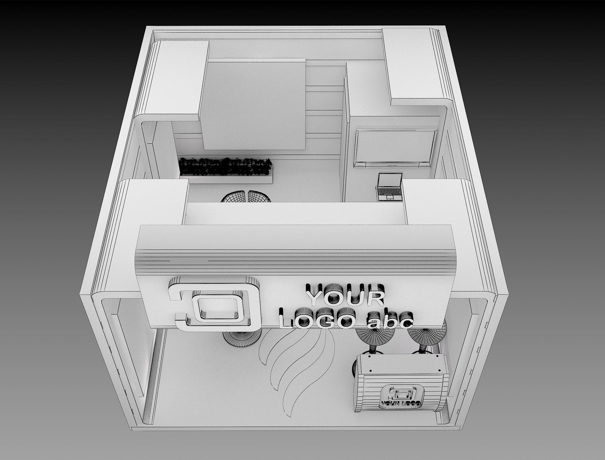 Booth Exhibition Stand a597a 3D model_7
