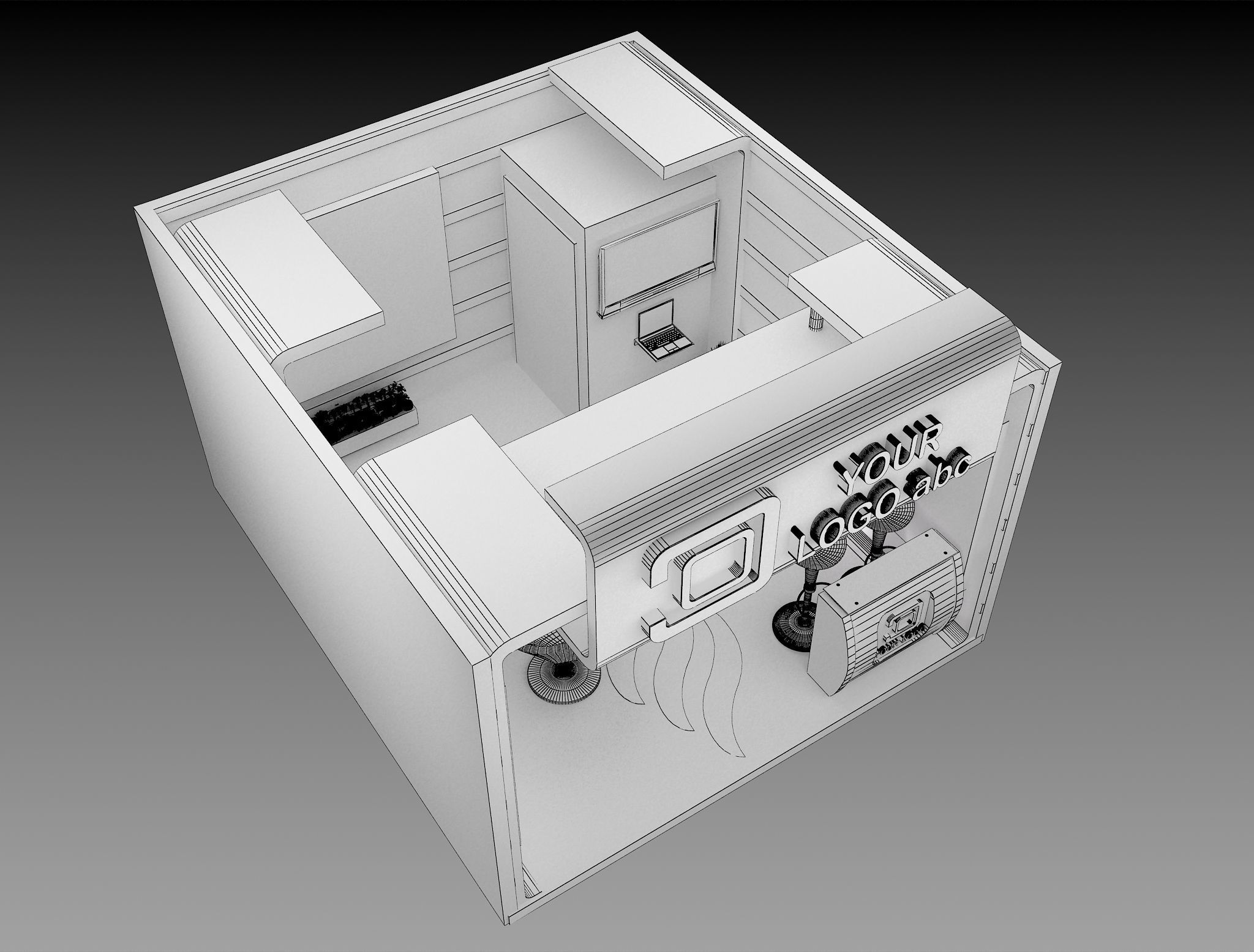 Booth Exhibition Stand a597a 3D model_13