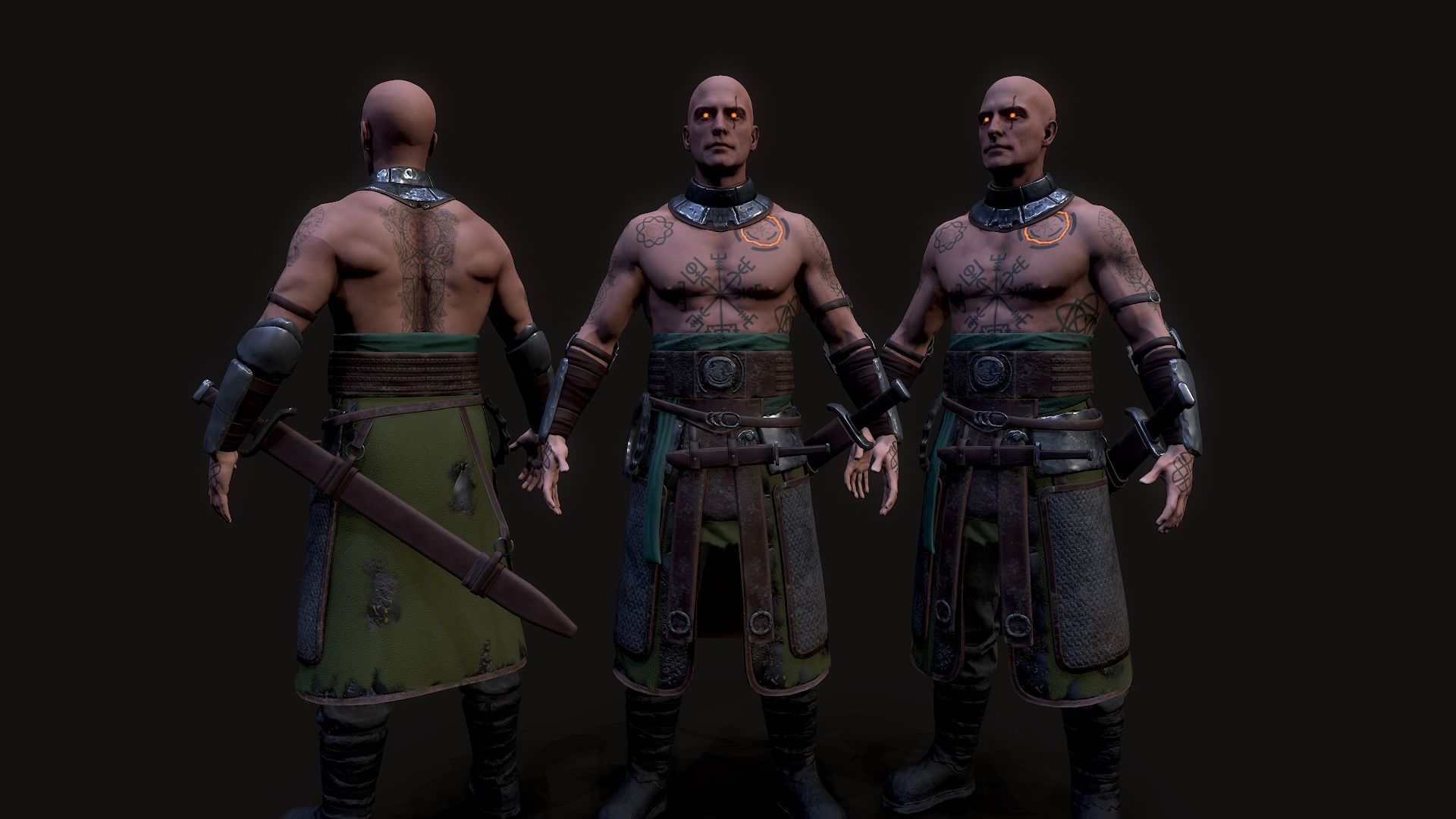 Hell Viking Low-poly 3D model_4