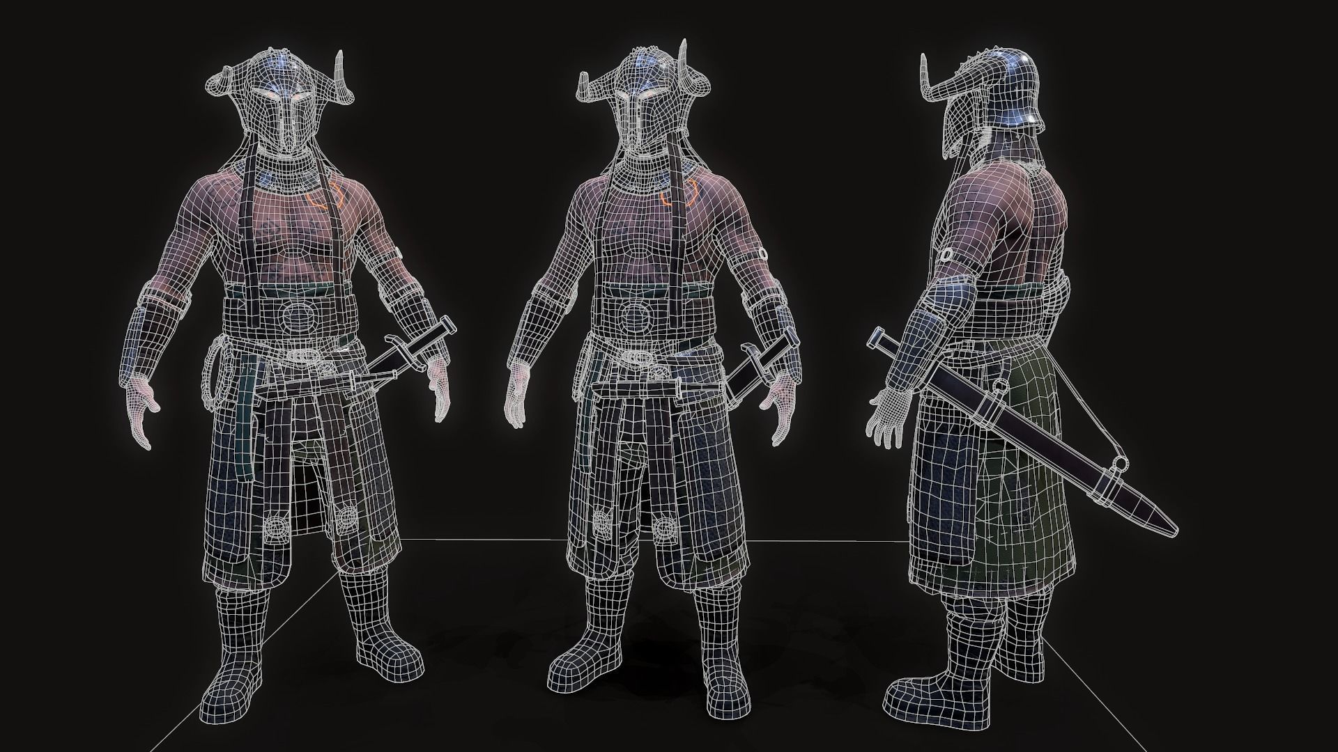 Hell Viking Low-poly 3D model_5