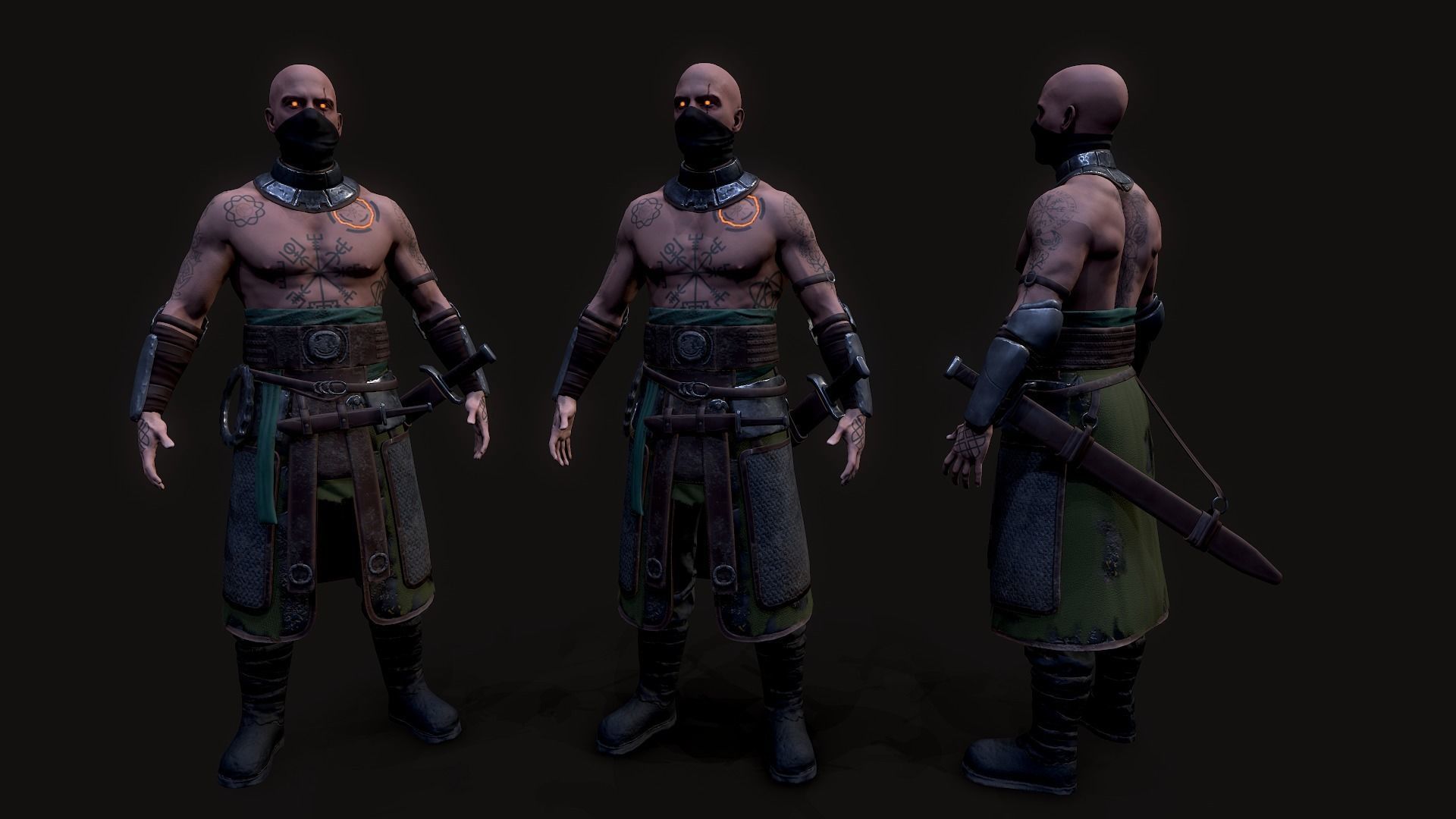 Hell Viking Low-poly 3D model_2