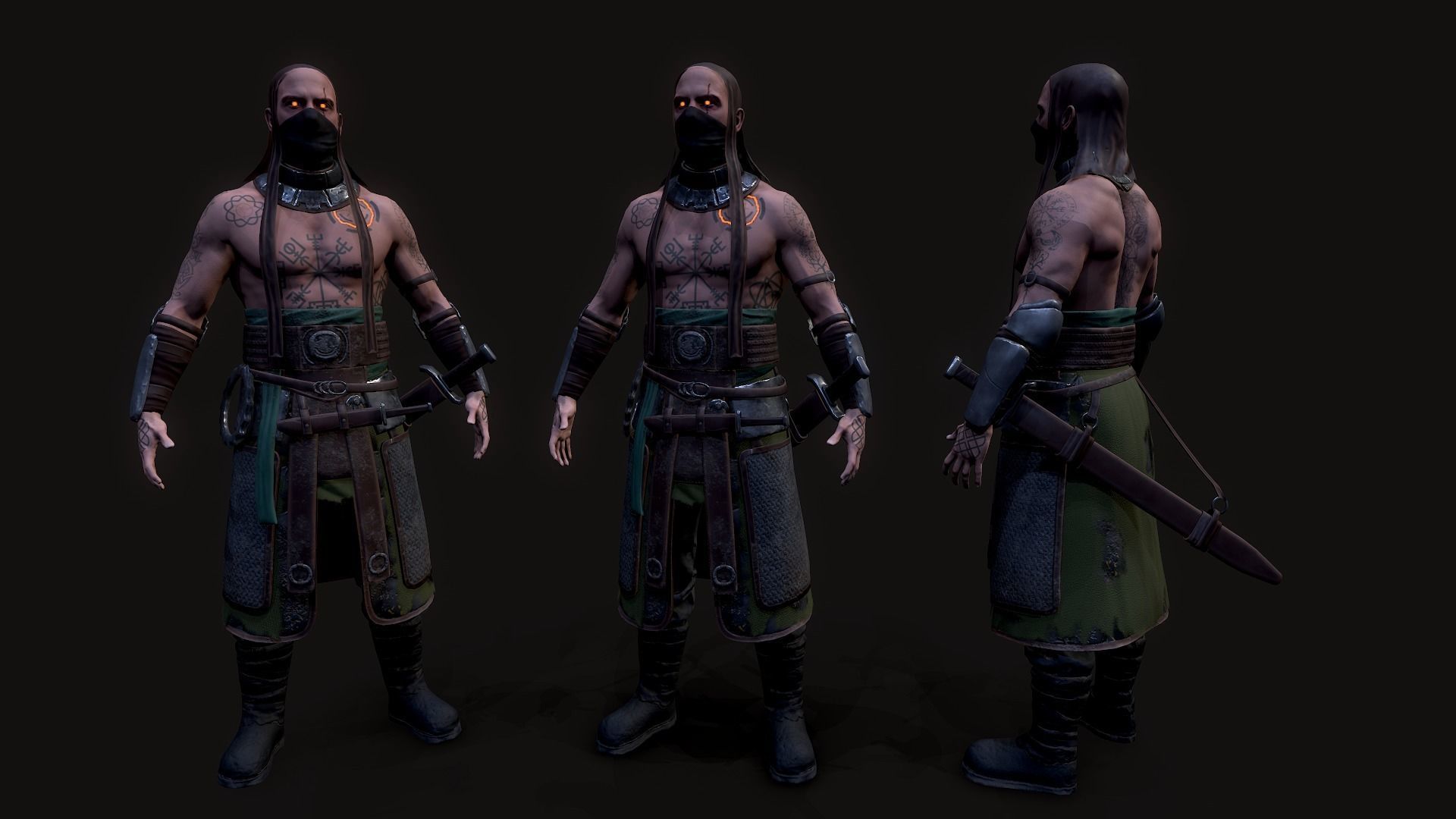 Hell Viking Low-poly 3D model_1