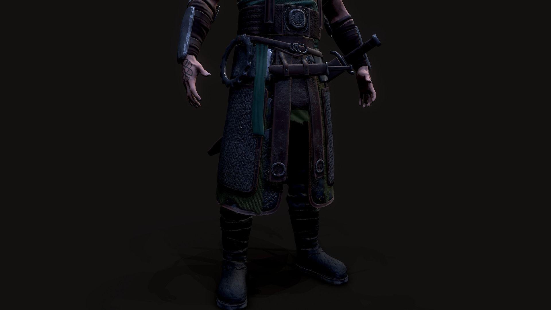 Hell Viking Low-poly 3D model_8