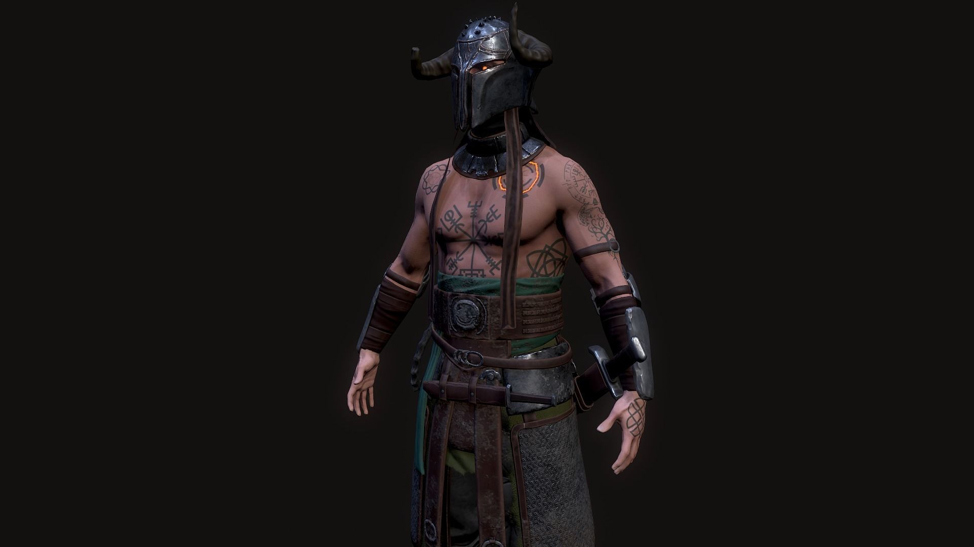 Hell Viking Low-poly 3D model_20