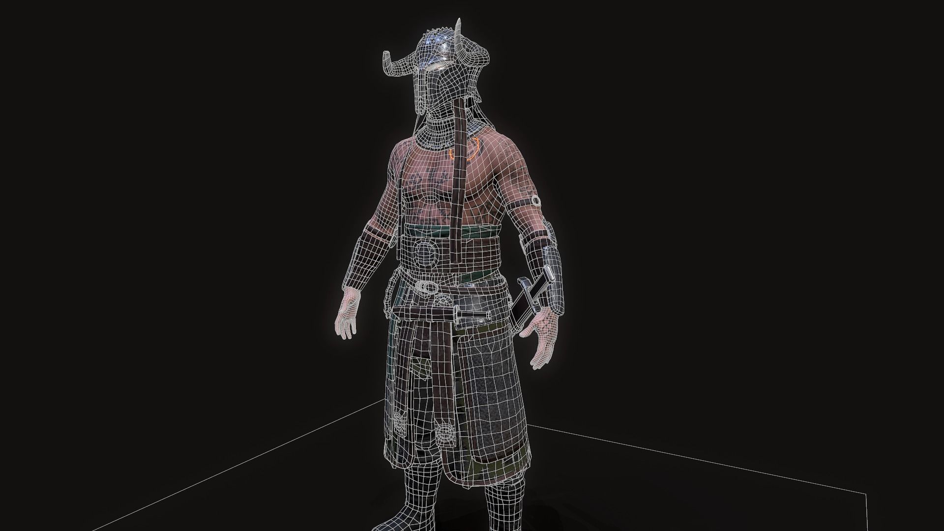Hell Viking Low-poly 3D model_21