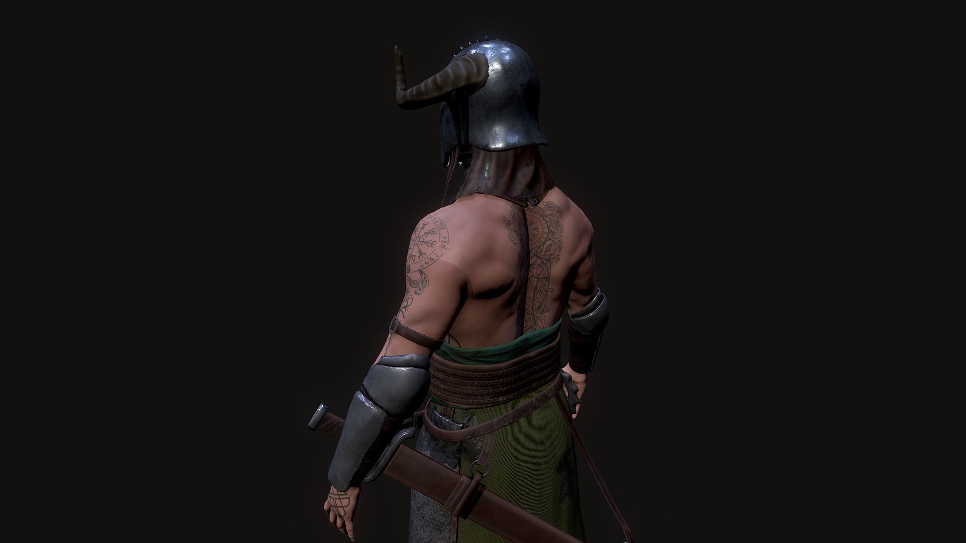 Hell Viking Low-poly 3D model_10