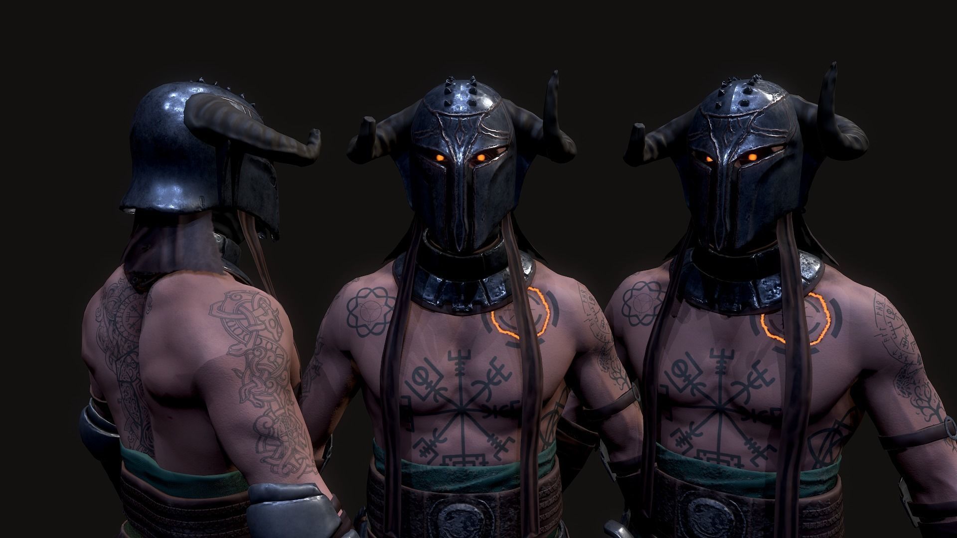 Hell Viking Low-poly 3D model_6