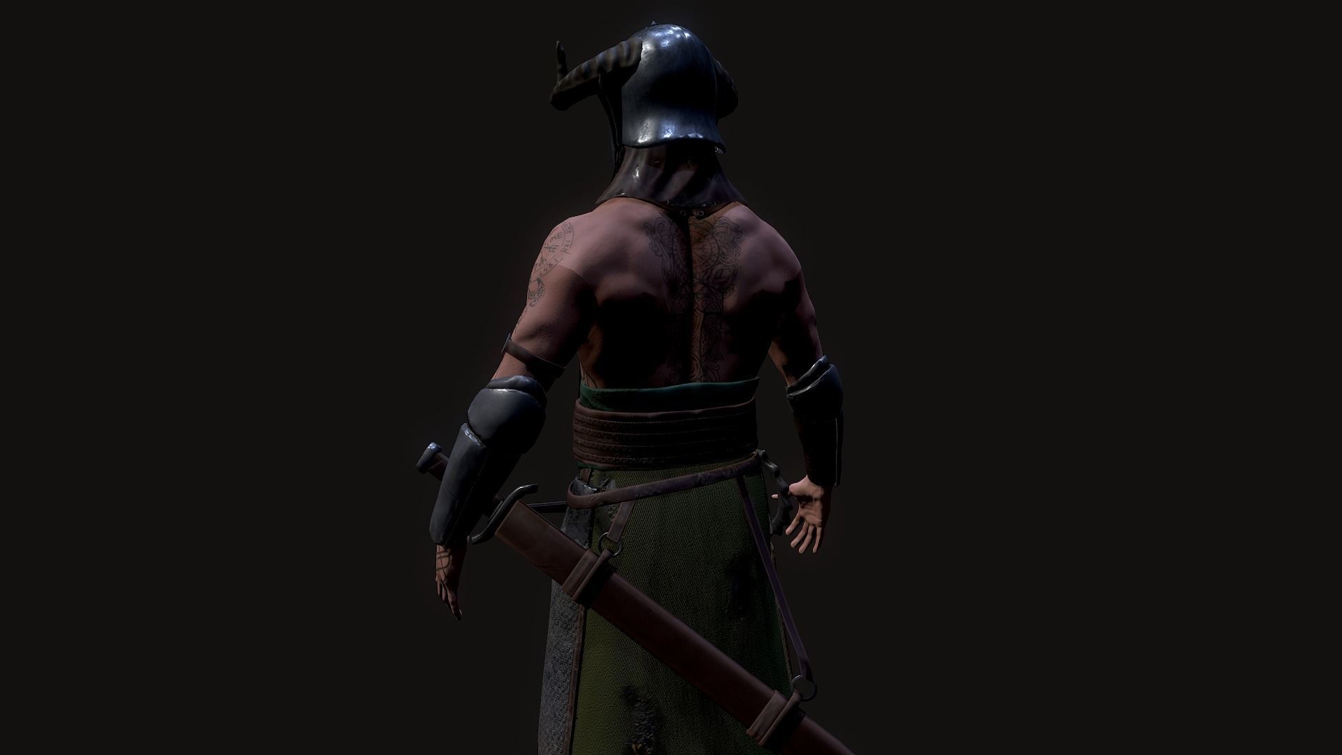 Hell Viking Low-poly 3D model_19