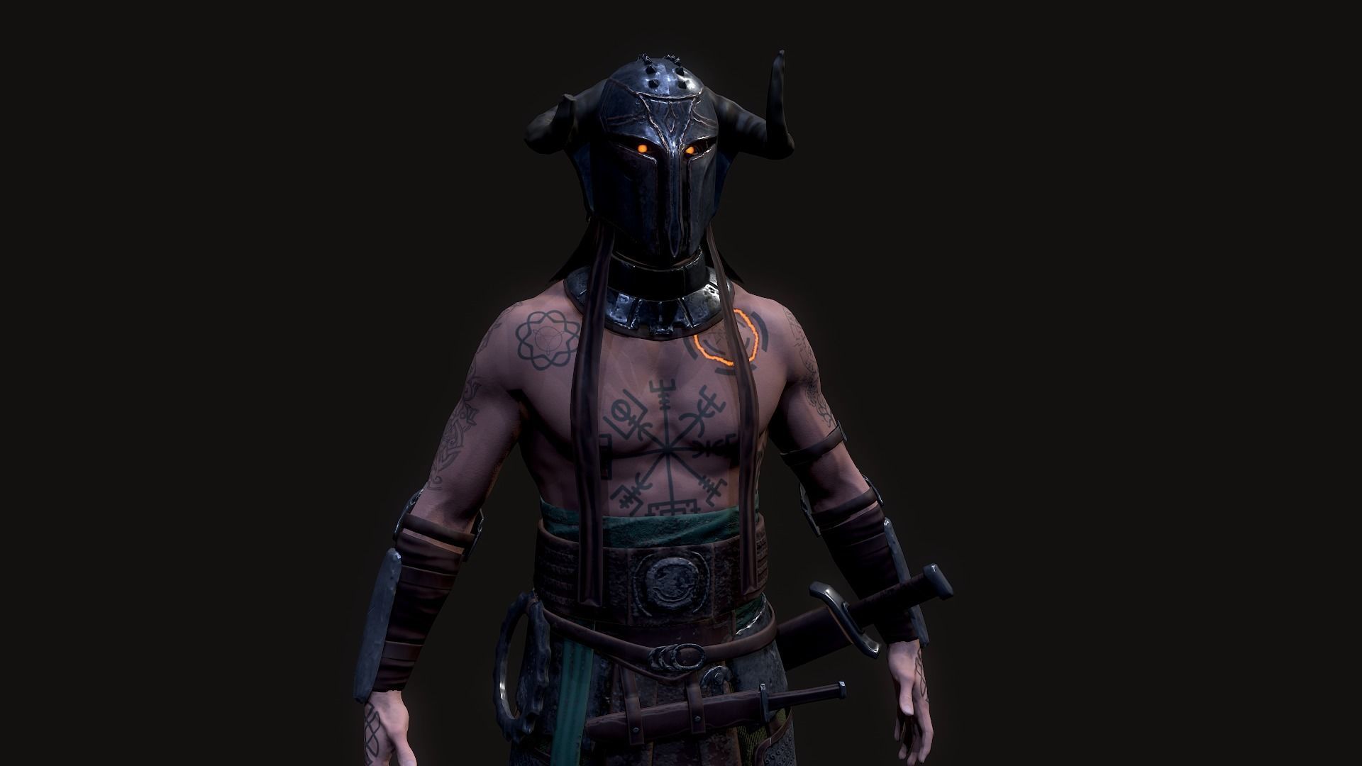 Hell Viking Low-poly 3D model_7