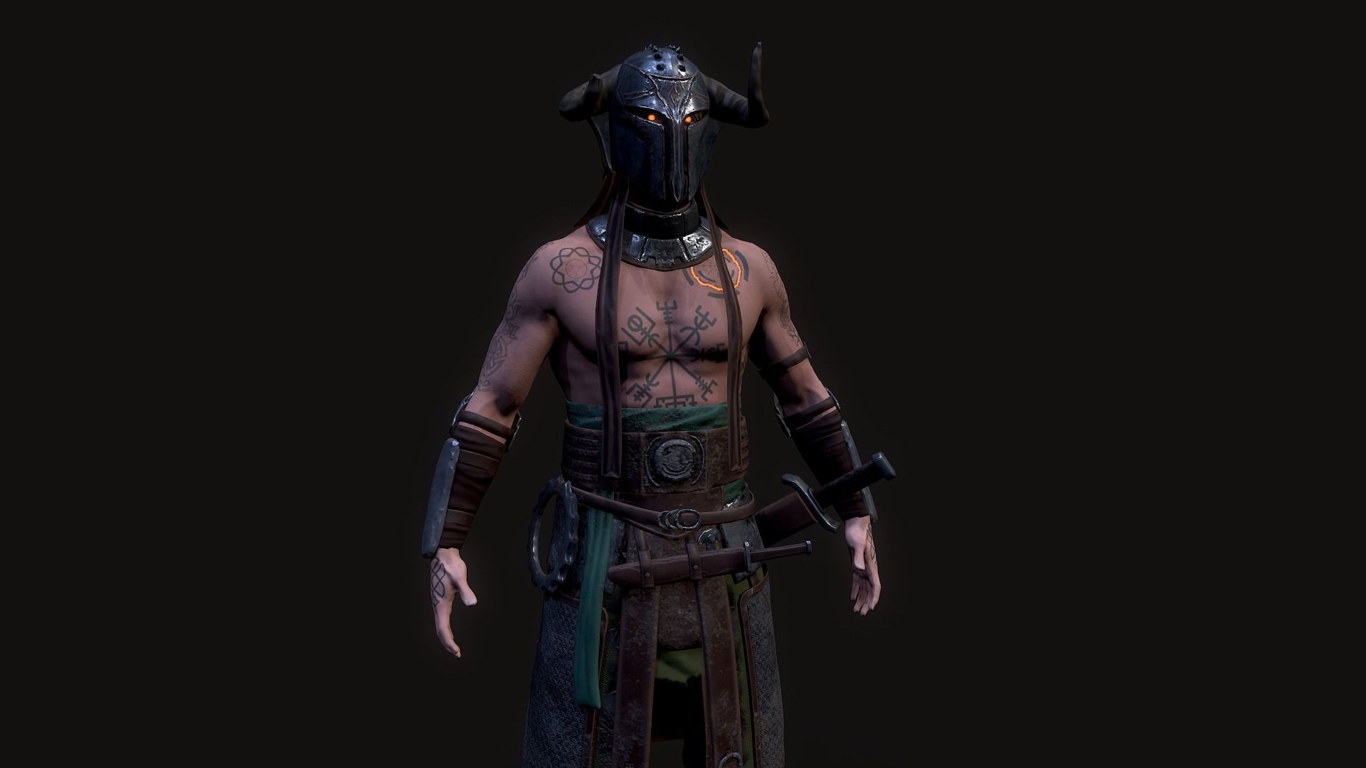 Hell Viking Low-poly 3D model_17