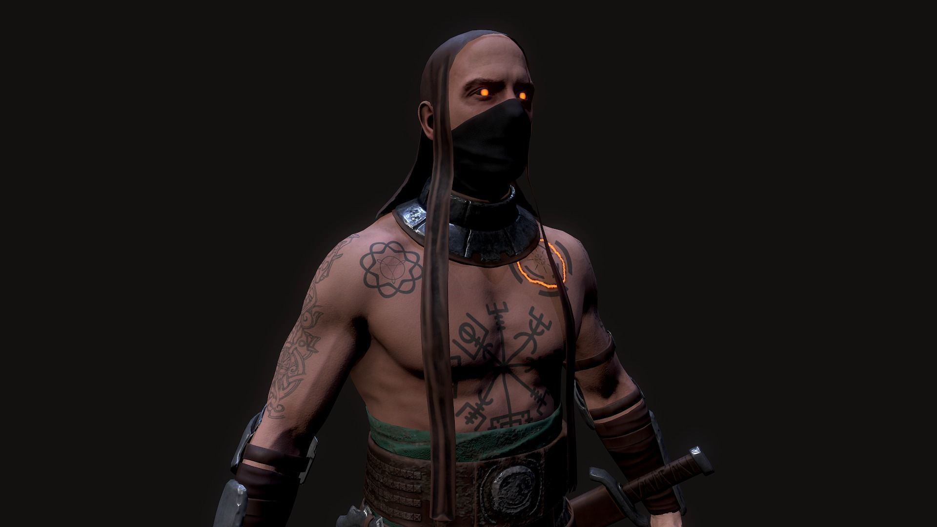 Hell Viking Low-poly 3D model_11