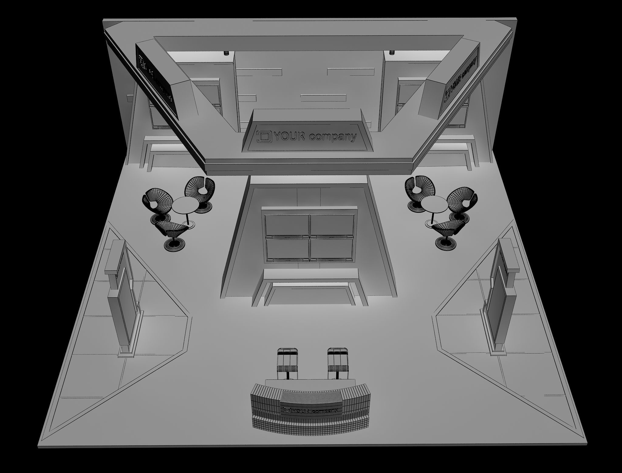 Booth Exhibition Stand a597b 3D model_7