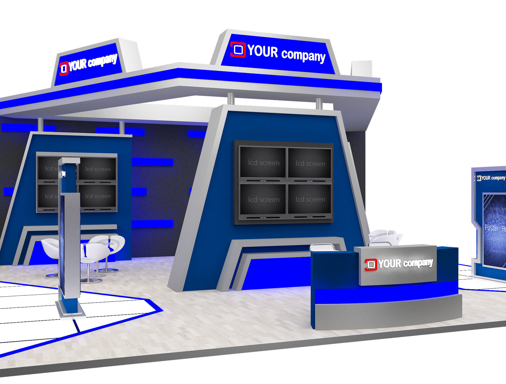 Booth Exhibition Stand a597b 3D model_18