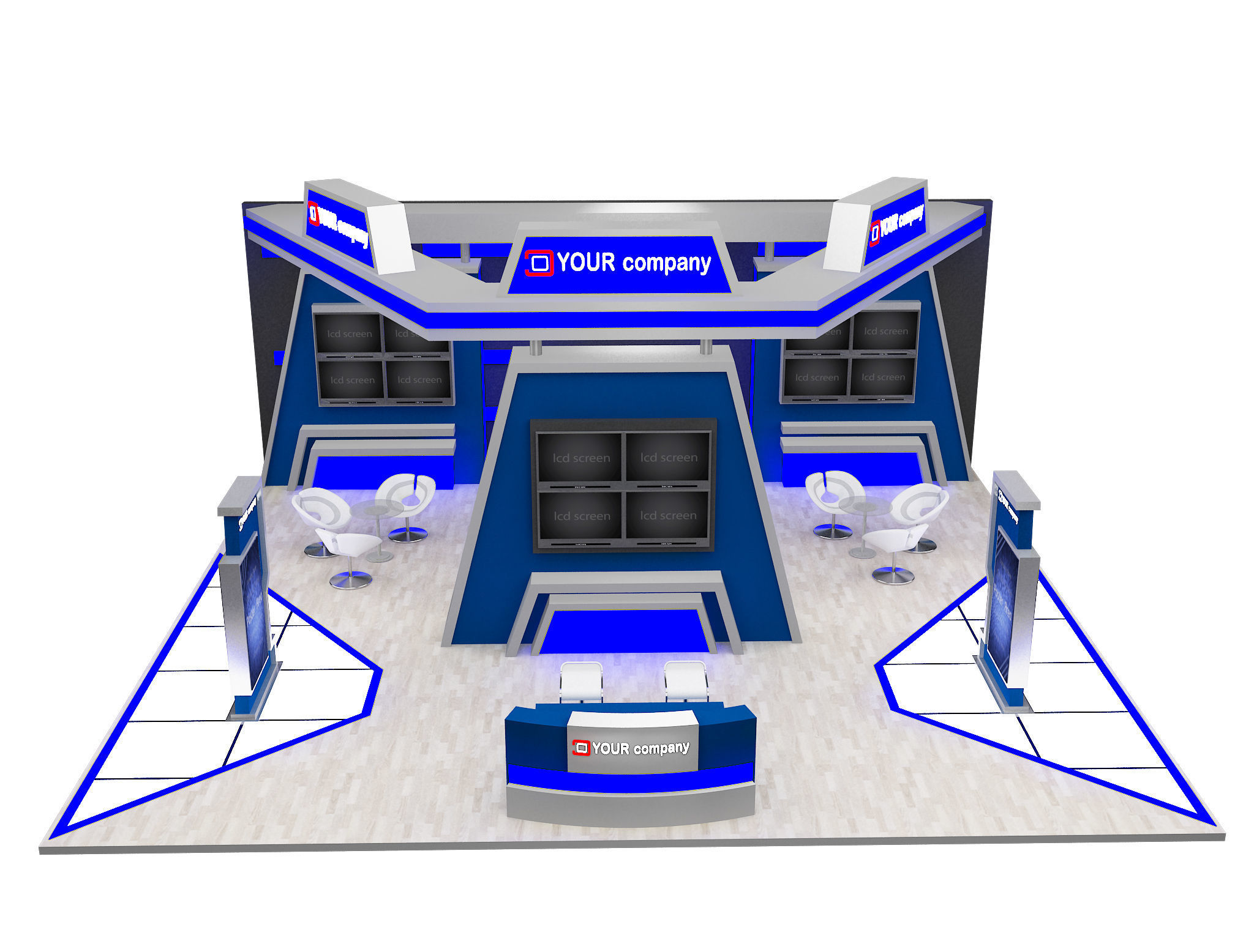 Booth Exhibition Stand a597b 3D model_14