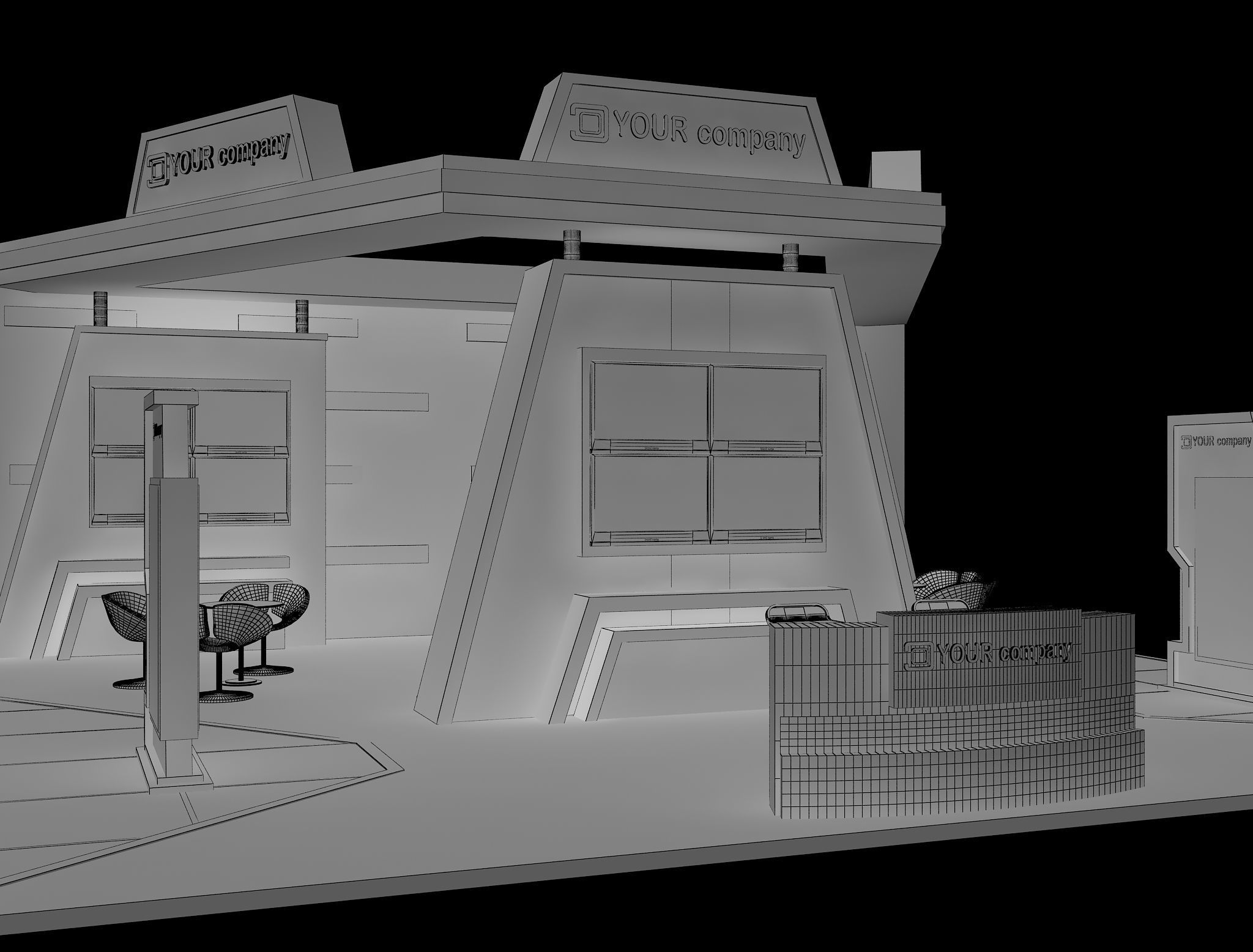 Booth Exhibition Stand a597b 3D model_19
