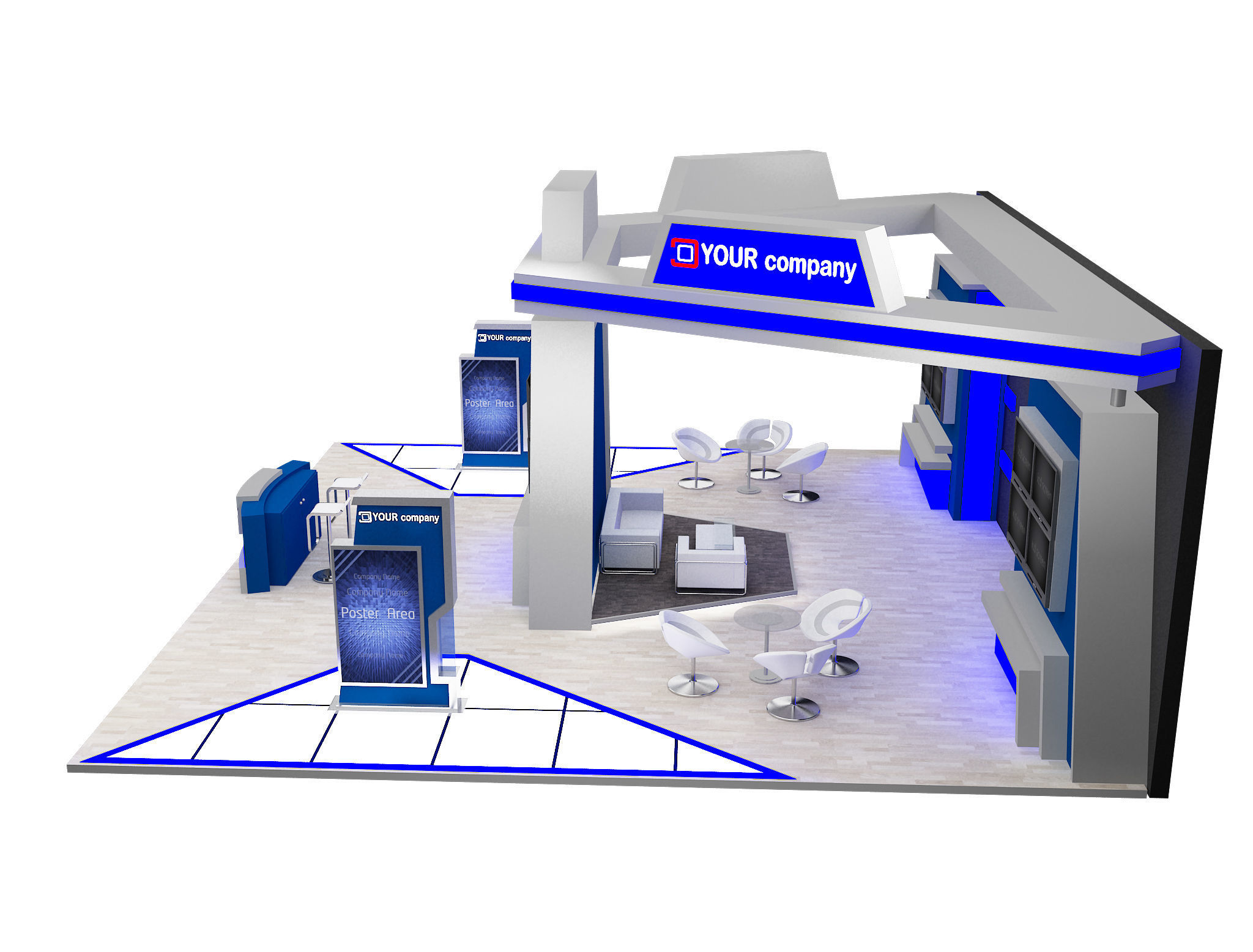 Booth Exhibition Stand a597b 3D model_10