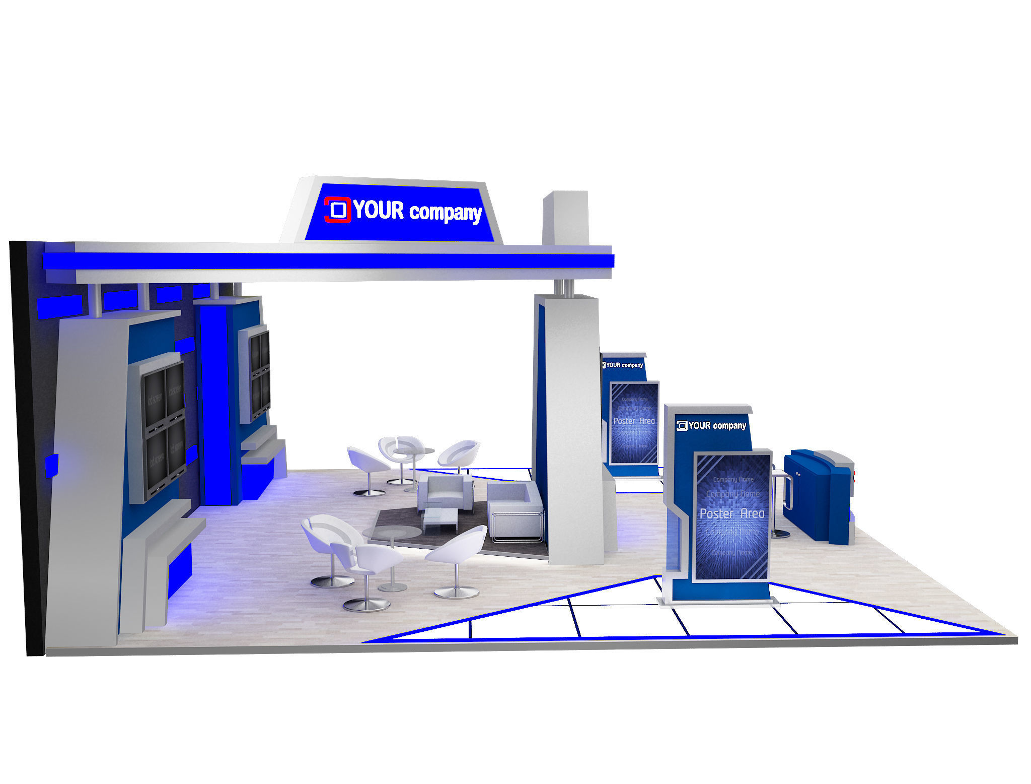 Booth Exhibition Stand a597b 3D model_8