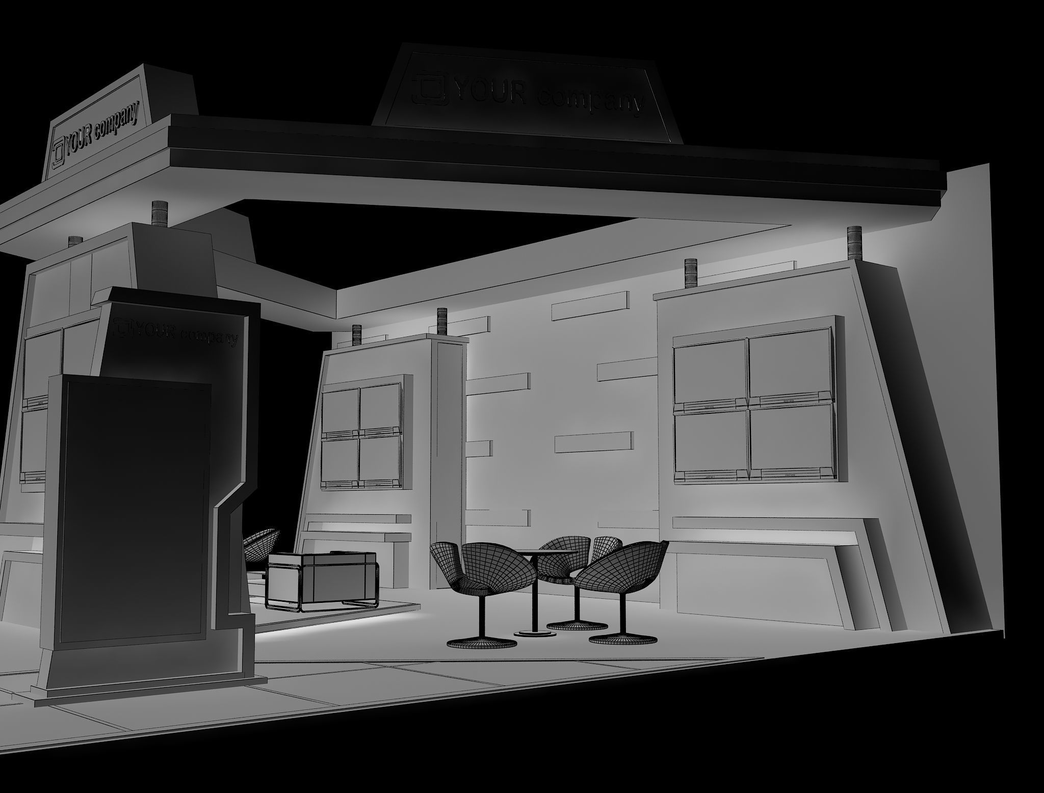 Booth Exhibition Stand a597b 3D model_17